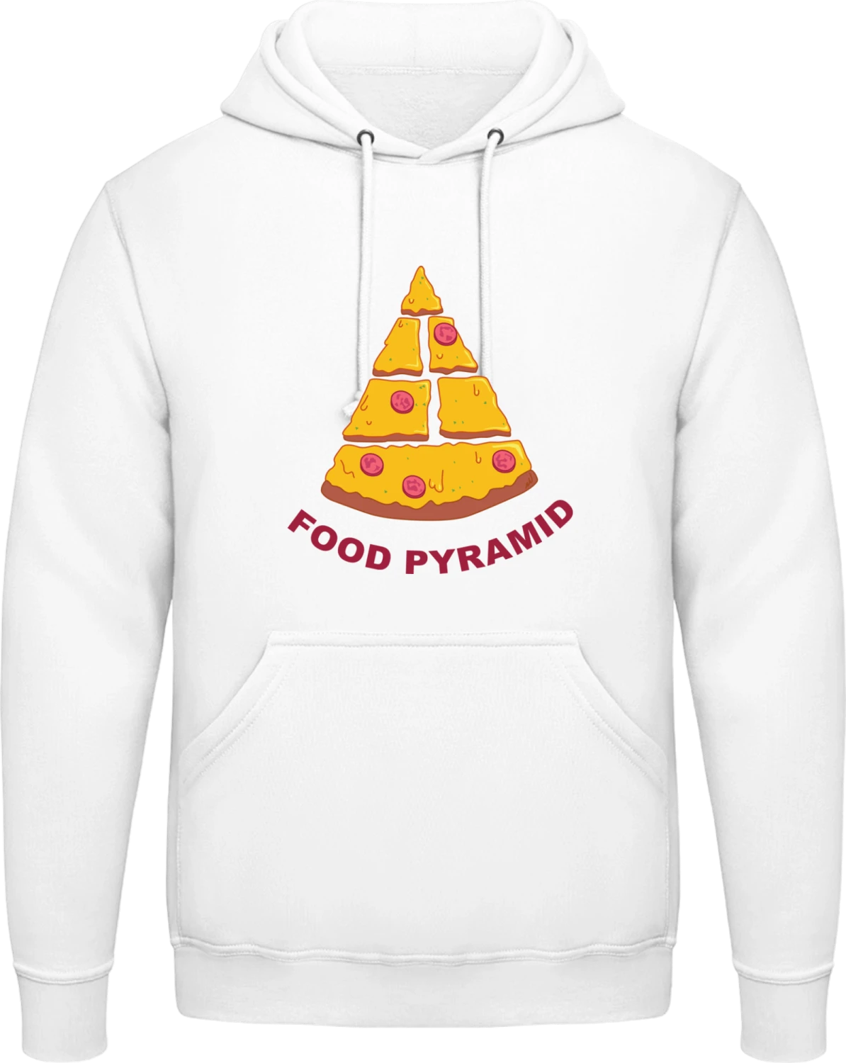 Food Pyramid Pizza - Arctic white AWDis man hoodie - Front