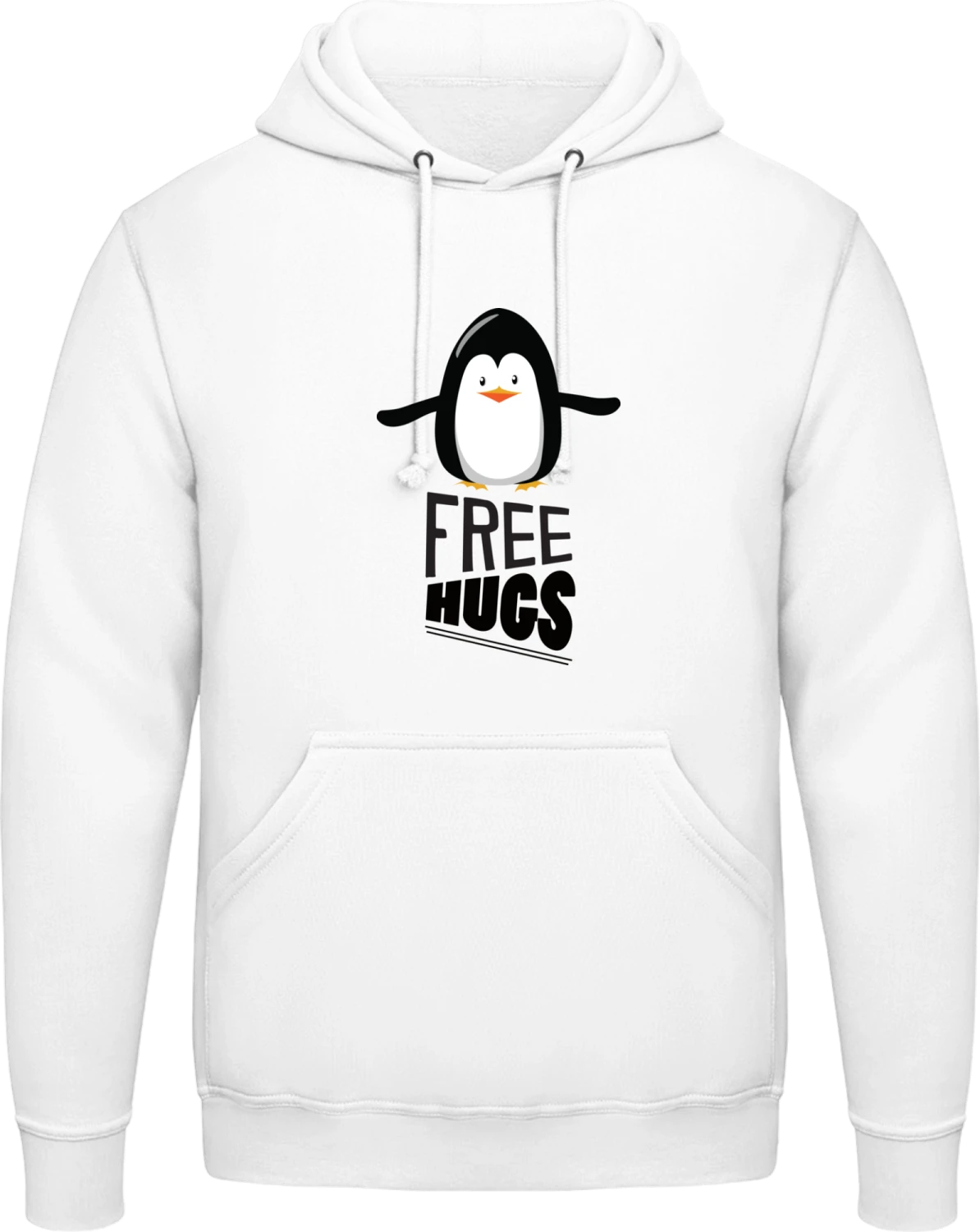 Free Hugs Penguin - Arctic white AWDis man hoodie - Front