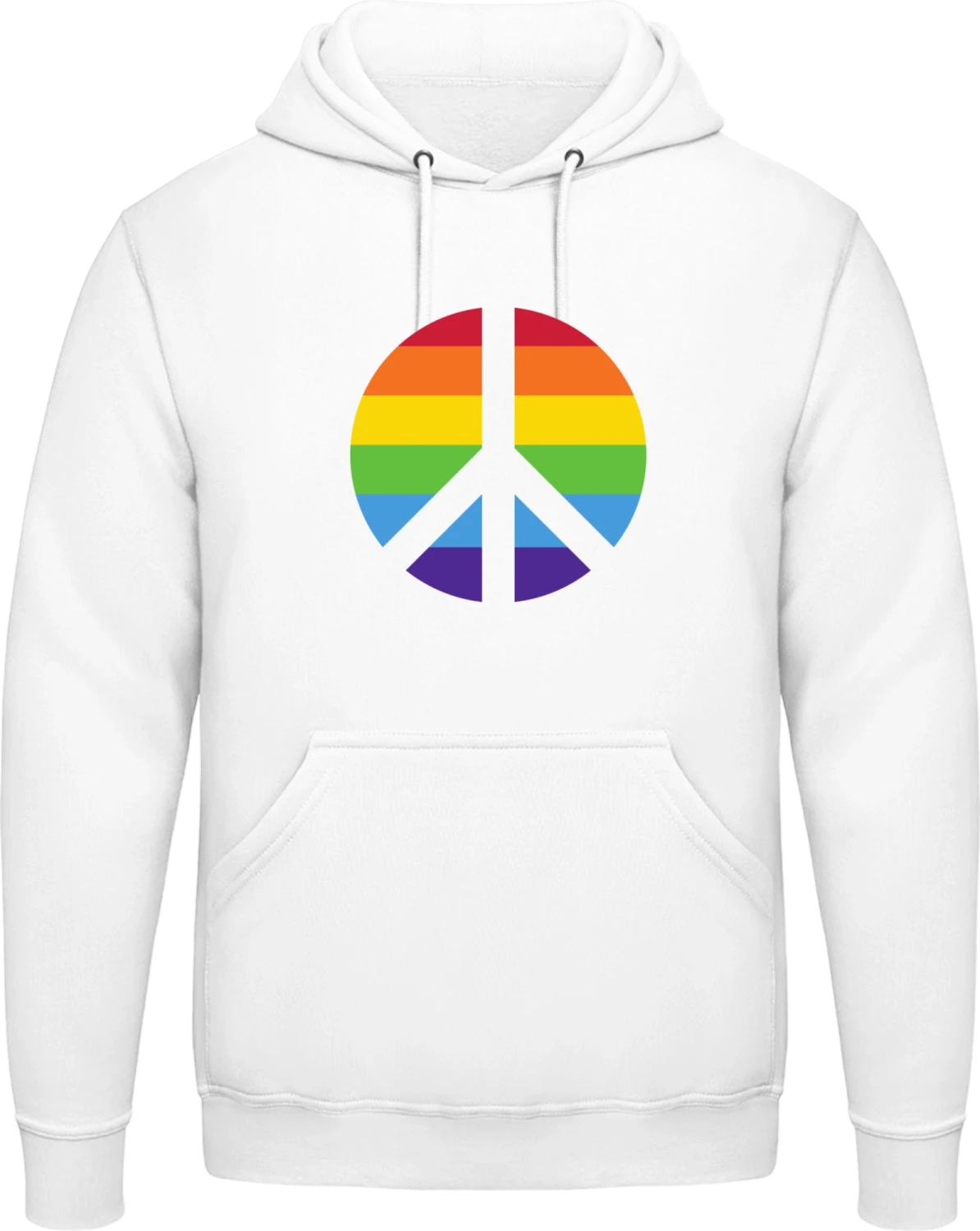 Peace And Love Rainbow - Arctic white AWDis man hoodie - Front