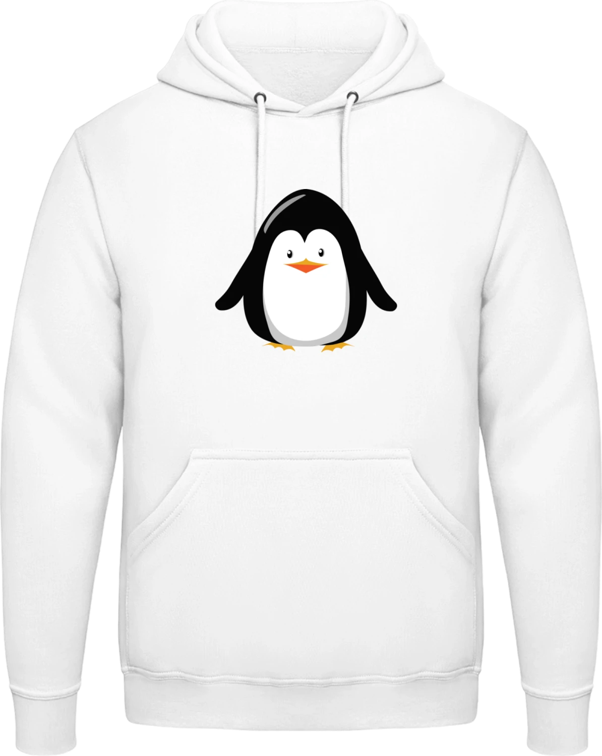 Little Penguin Illustration - Arctic white AWDis man hoodie - Front