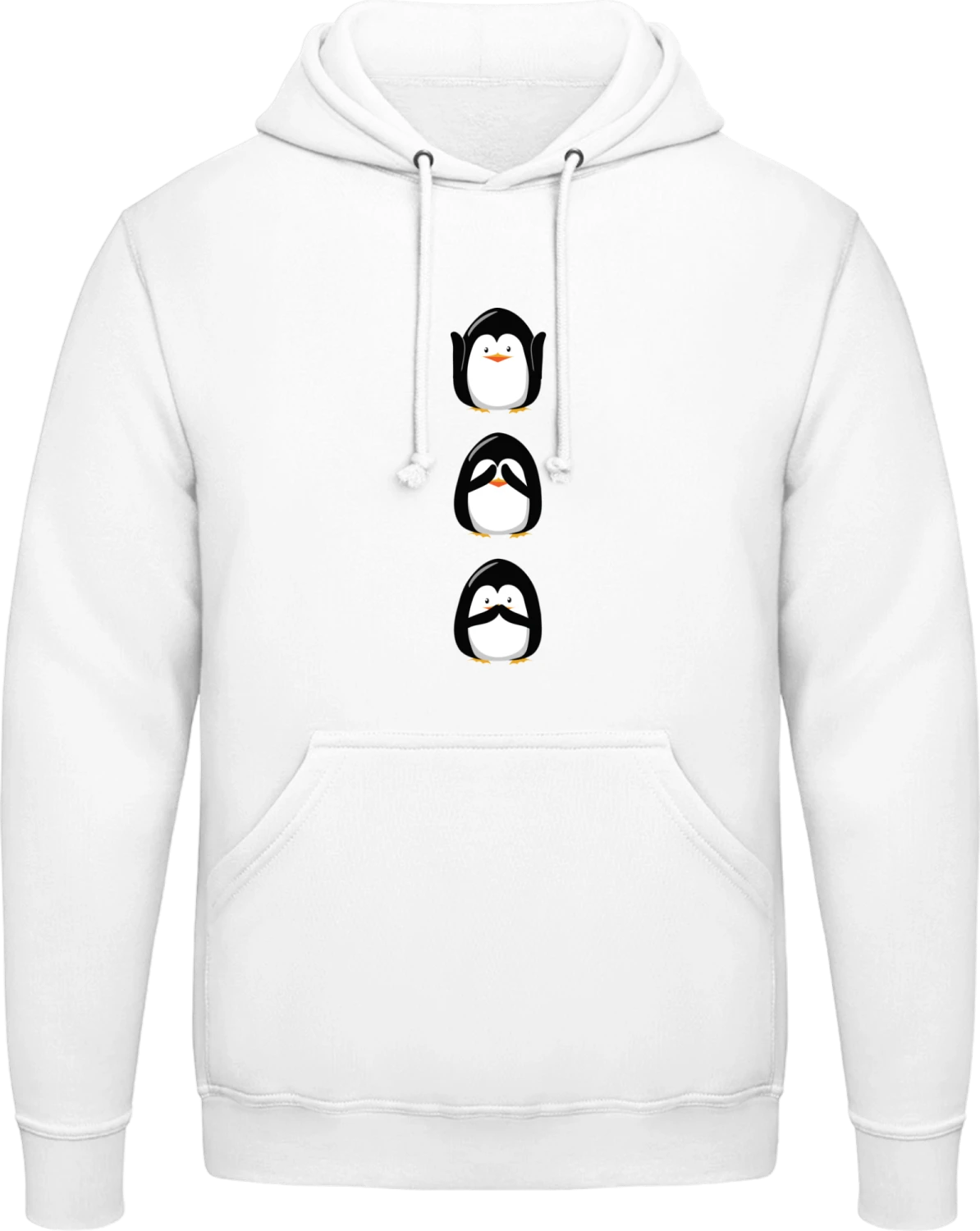 Penguin Comic - Arctic white AWDis man hoodie - Front