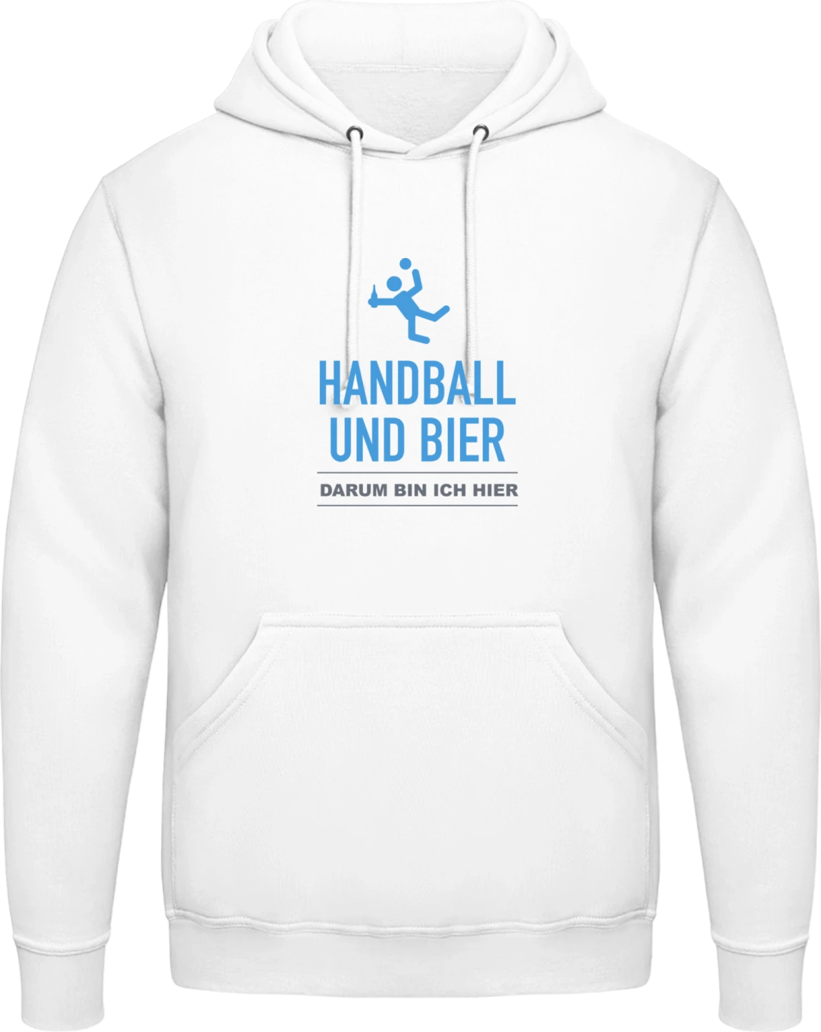 Handball und Bier, darum bin ich hier - Arctic white AWDis man hoodie - Front