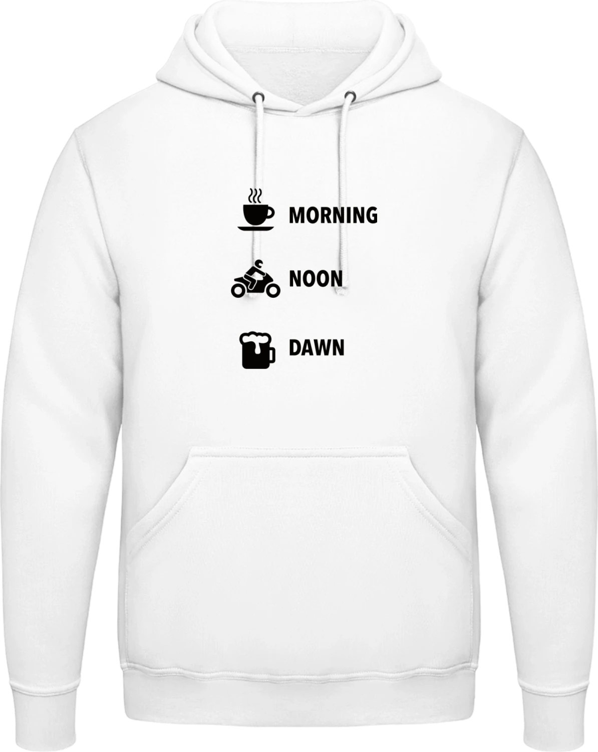 Coffee Motorcycle Beer - Arctic white AWDis man hoodie - Front