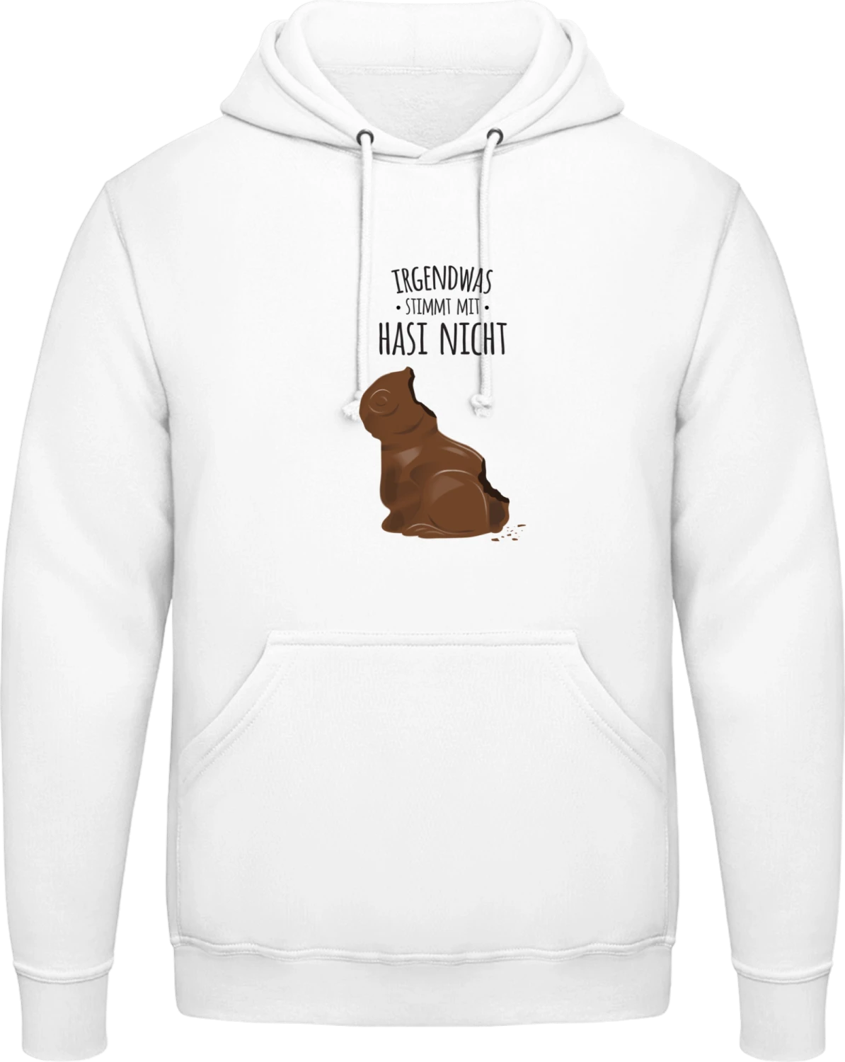 Irgendwas stimmt mit Hasi nicht - Arctic white AWDis man hoodie - Front