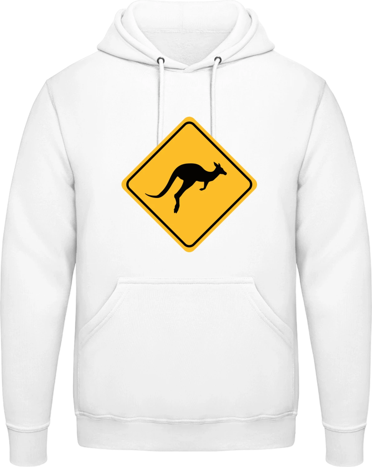 Kangaroo Warning Sign - Arctic white AWDis man hoodie - Front