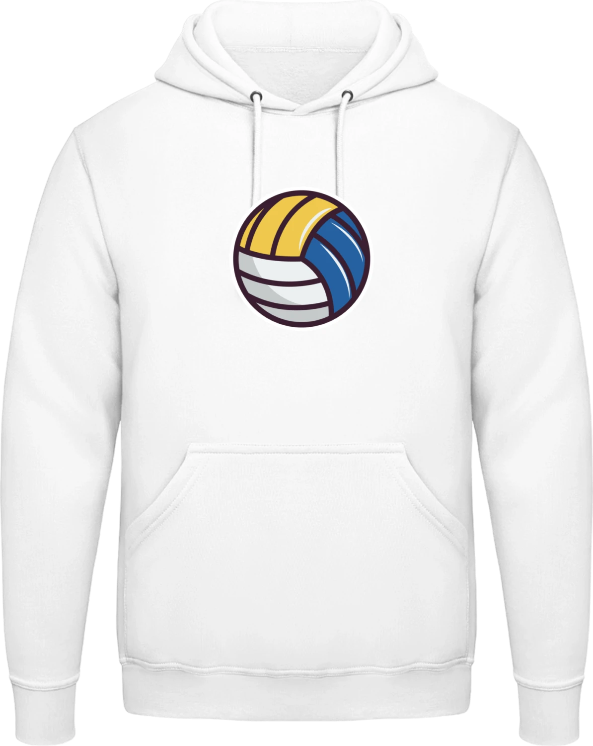 Beach Volleyball White Yellow Blue - Arctic white AWDis man hoodie - Front