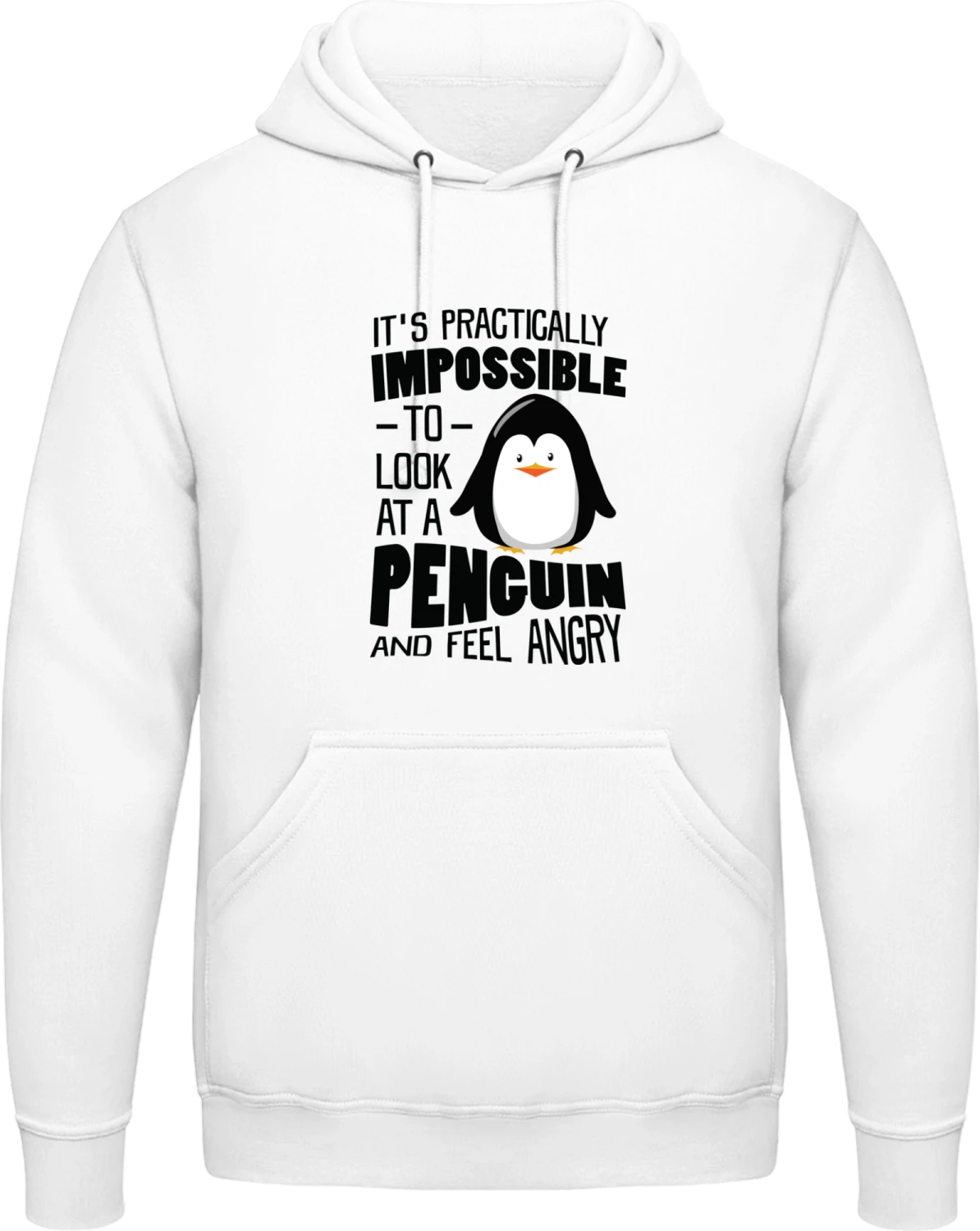 Look At A Penguin And Feel Angry - Arctic white AWDis man hoodie - Front