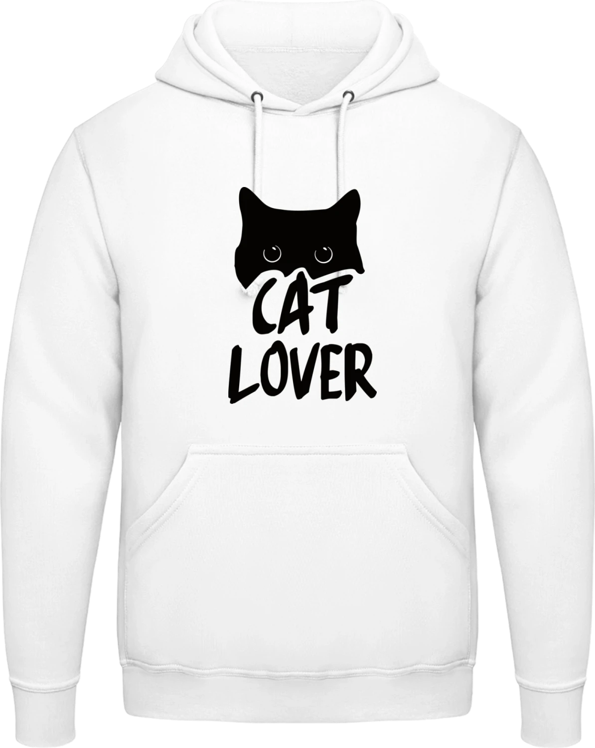 Cat Lover - Arctic white AWDis man hoodie - Front