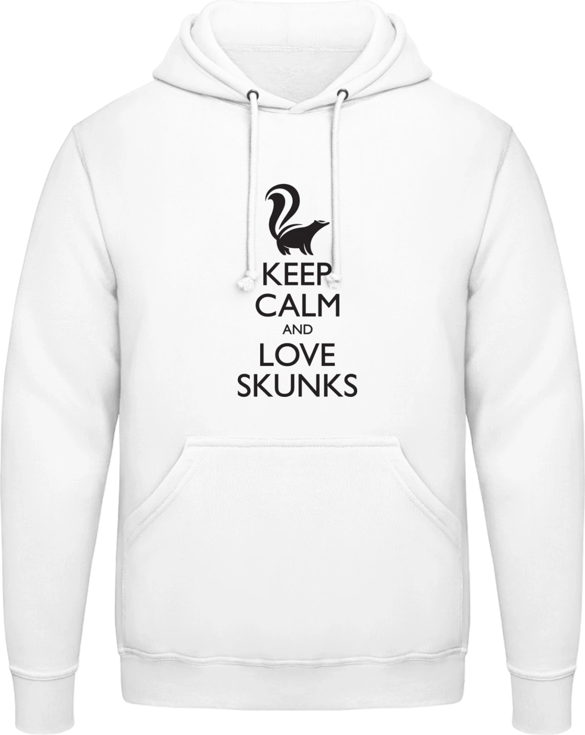 Keep Calm And Love Skunk - Arctic white AWDis man hoodie - Front