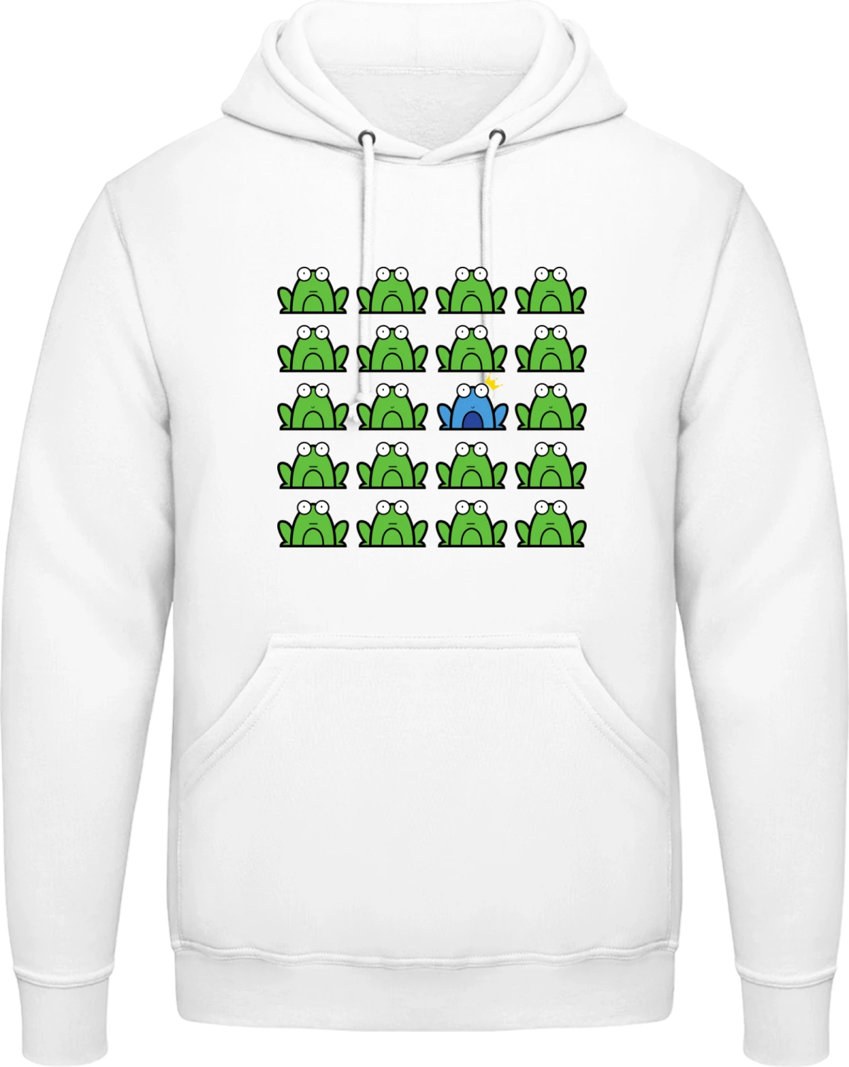 Be Different Frog - Arctic white AWDis man hoodie - Front