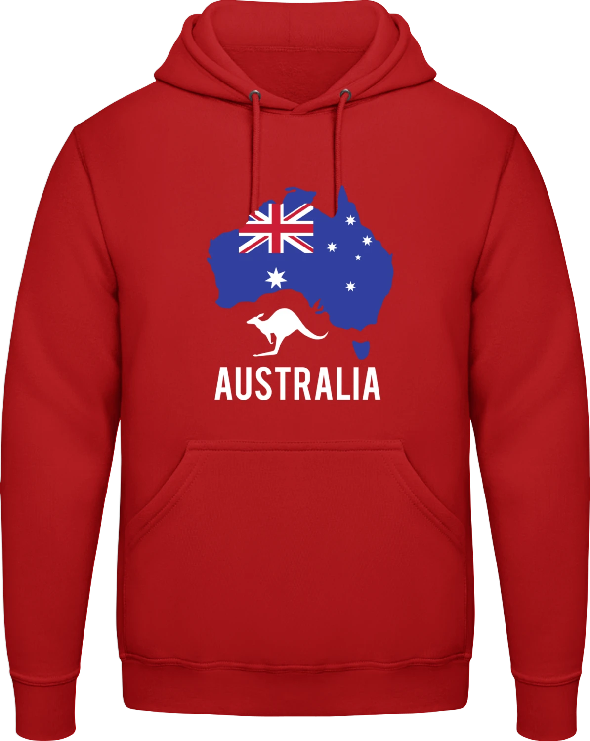 Australia - Fire red AWDis man hoodie - Front