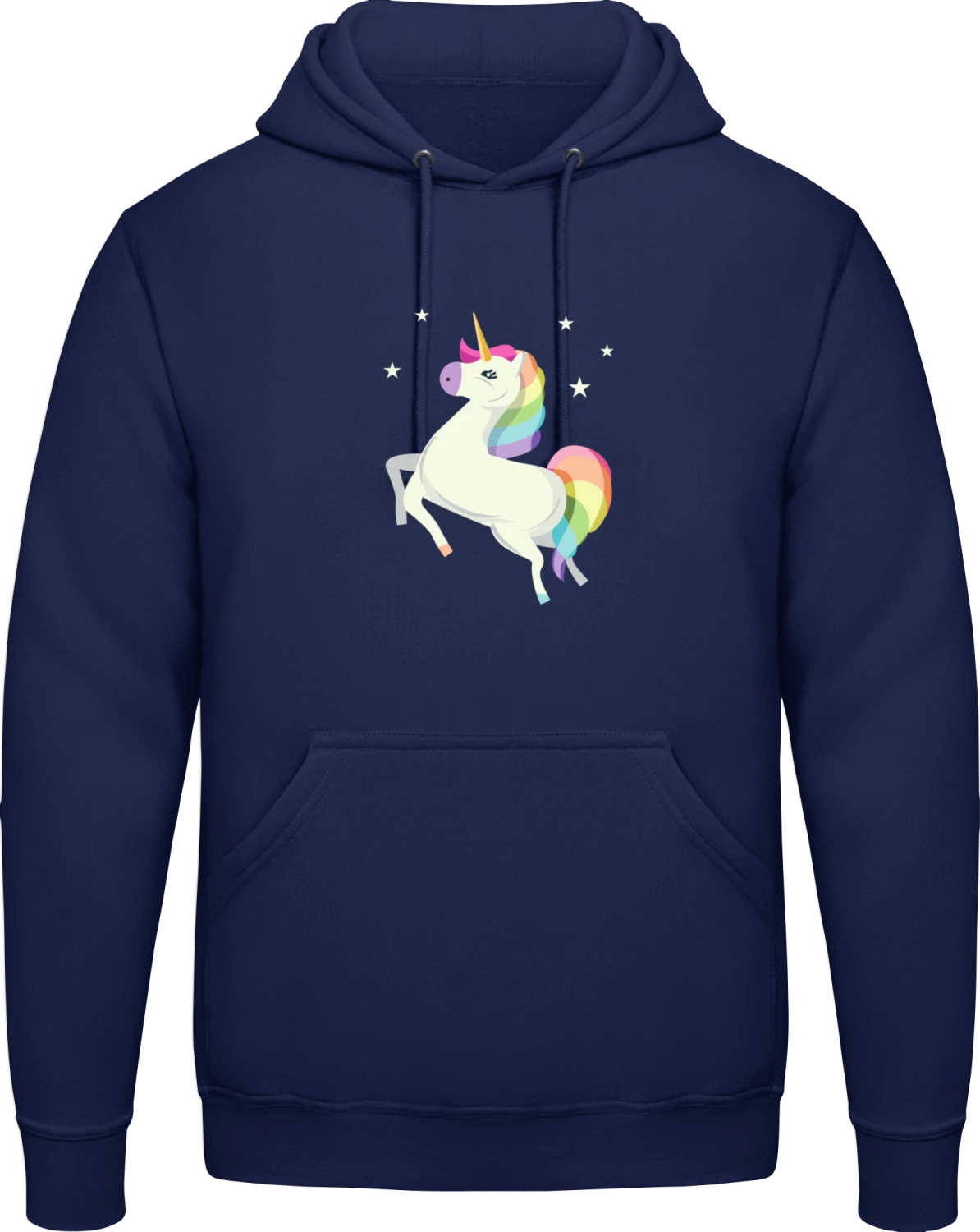 Unicorn Rainbow Hair - Front_Oxford navy