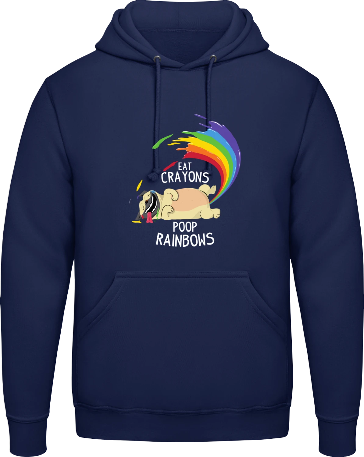 Eat Crayons Poop Rainbows - Front_Oxford navy