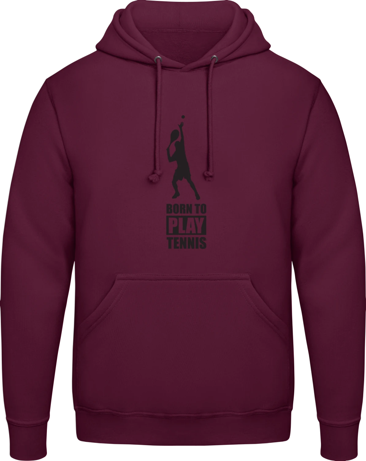 Born To Play Tennis - Burgundy AWDis man hoodie - Front