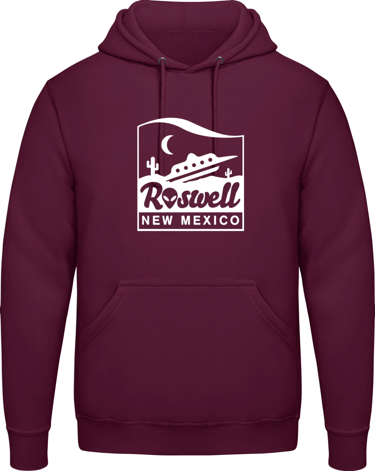 Roswell New Mexico - Burgundy AWDis man hoodie - Front