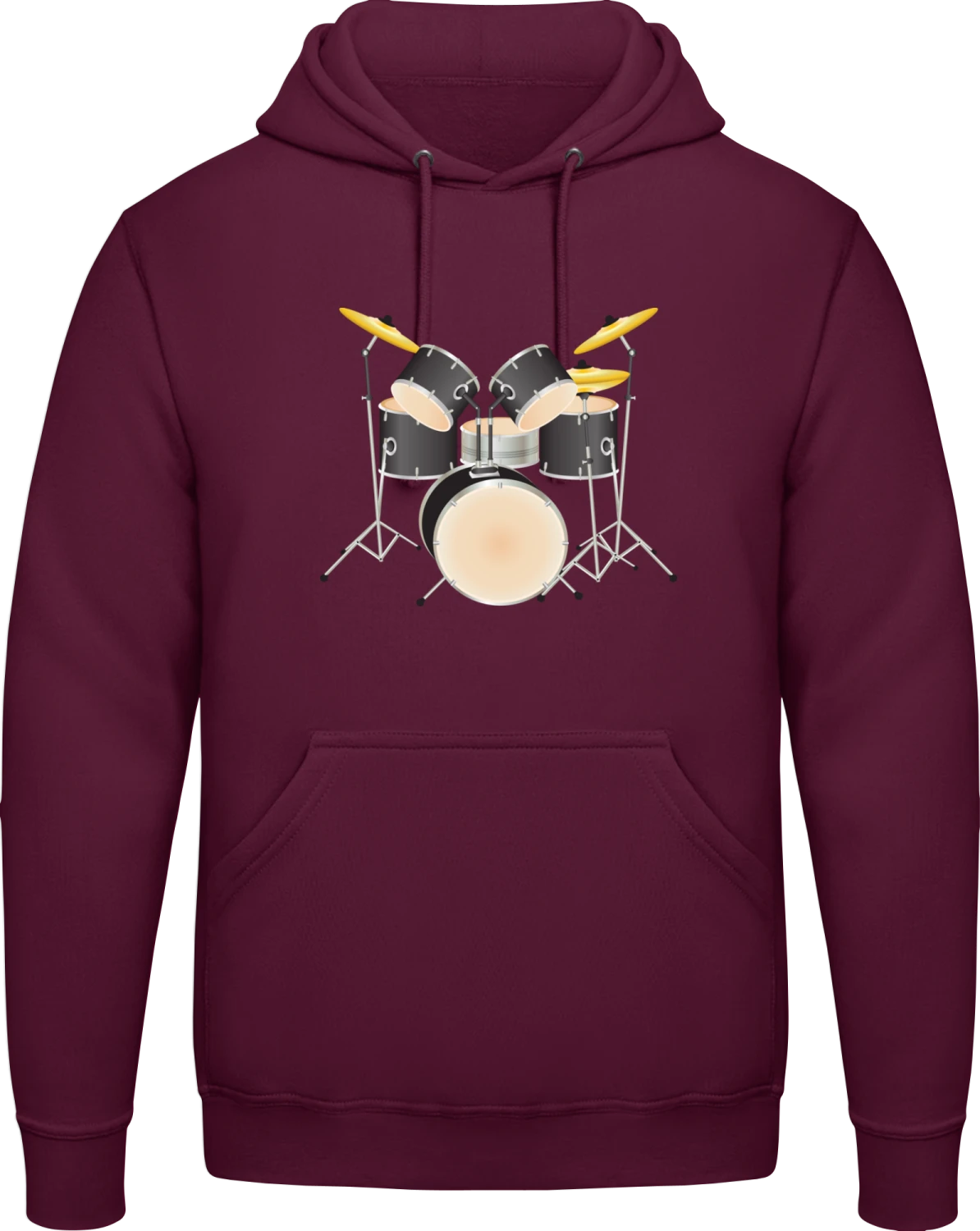 Schlagzeug Illustration - Burgundy AWDis man hoodie - Front