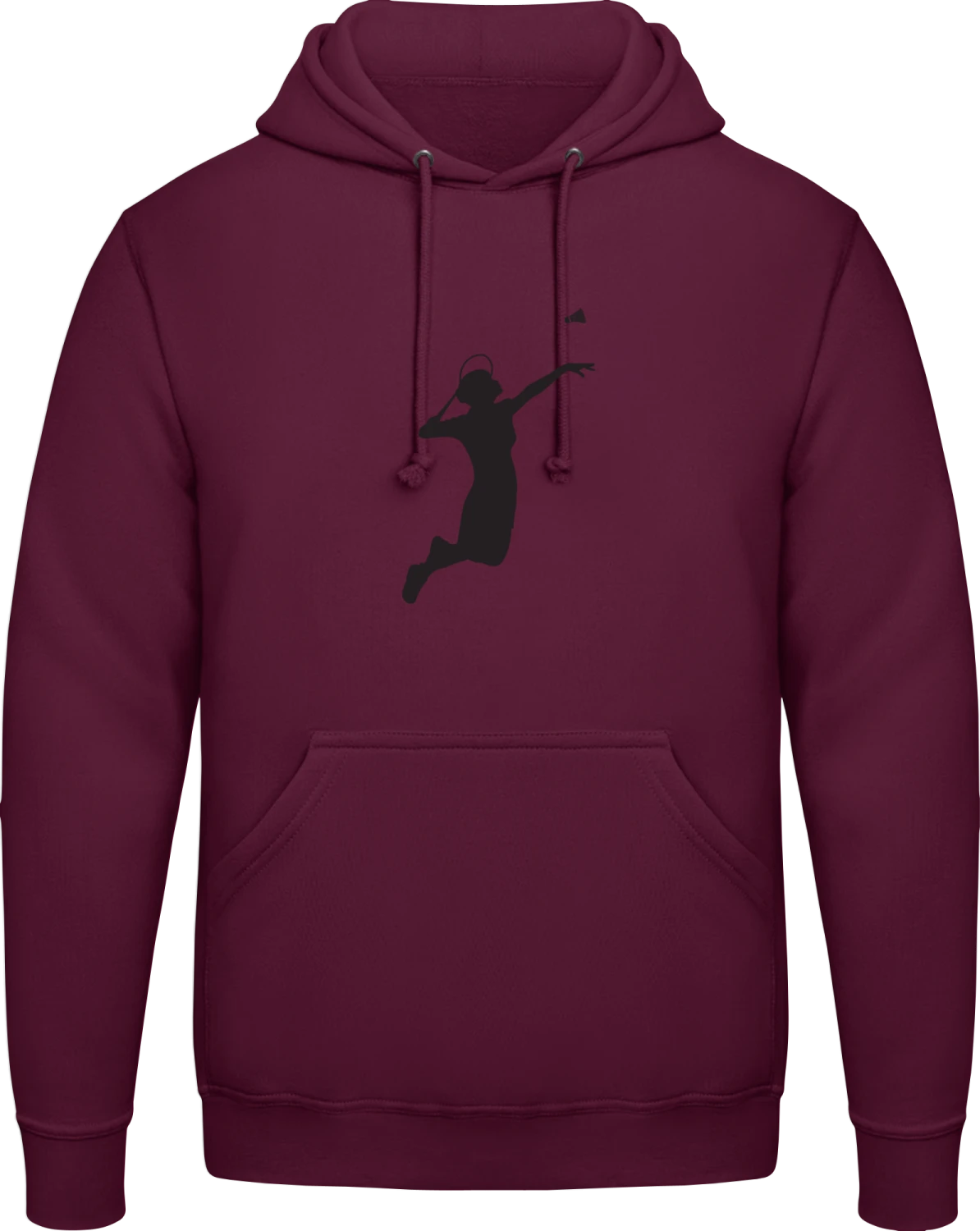 Female Badminton Player - Burgundy AWDis man hoodie - Front