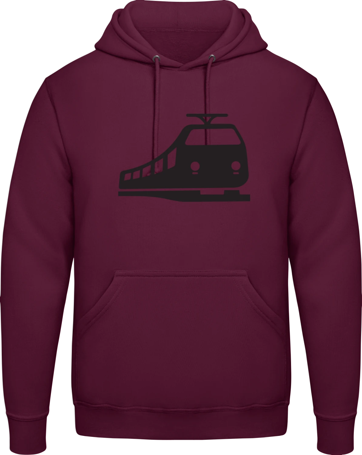 Train Silhouette - Burgundy AWDis man hoodie - Front