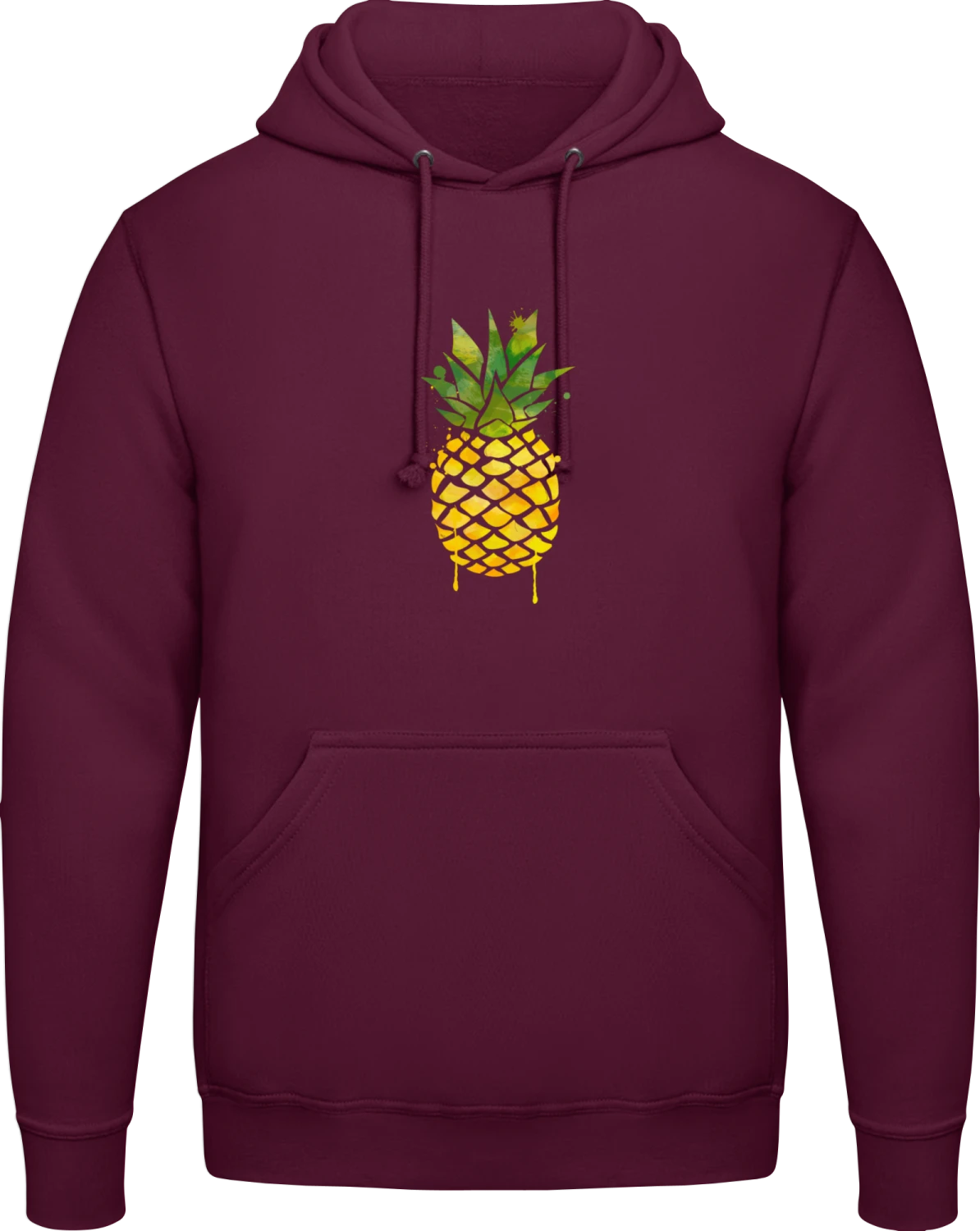 Pineapple Splash - Burgundy AWDis man hoodie - Front