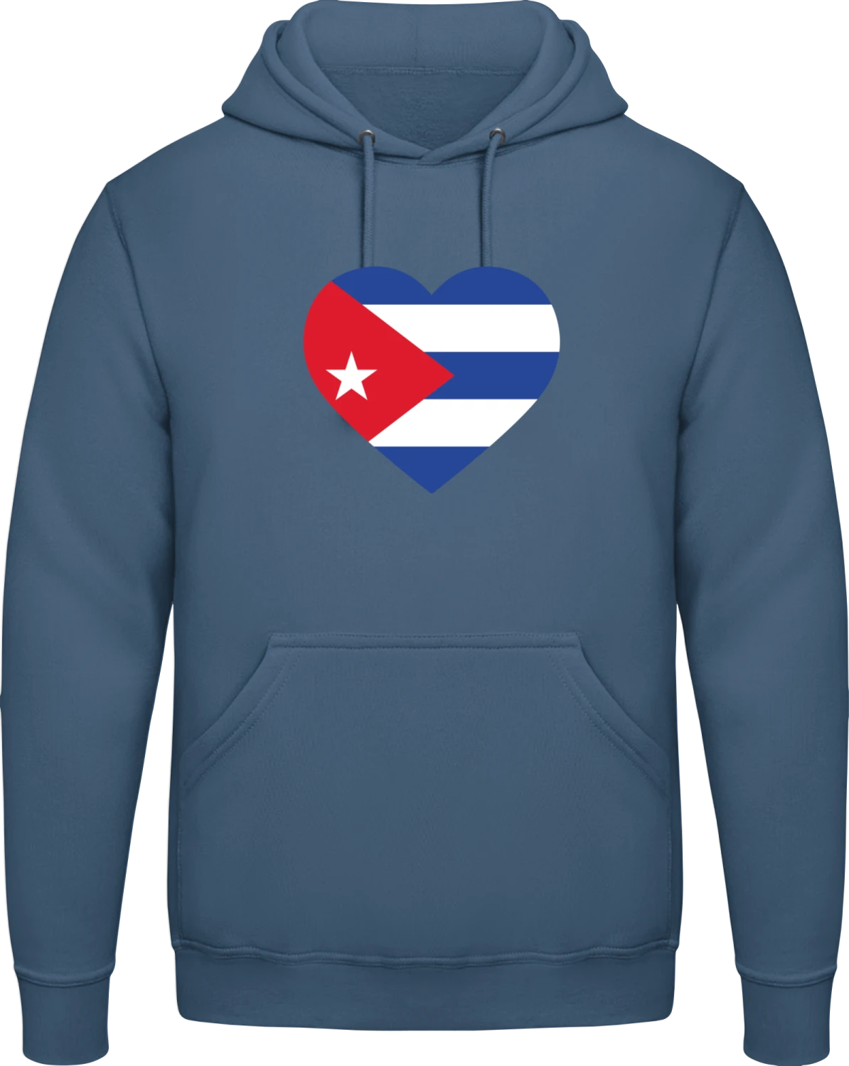 Cuba Heart Flag - Airforce blue AWDis man hoodie - Front