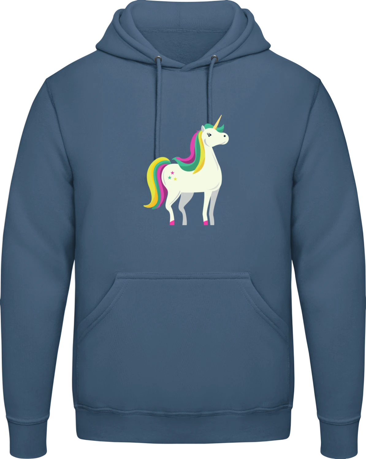 Unicorn Rainbow Colors - Airforce blue AWDis man hoodie - Front