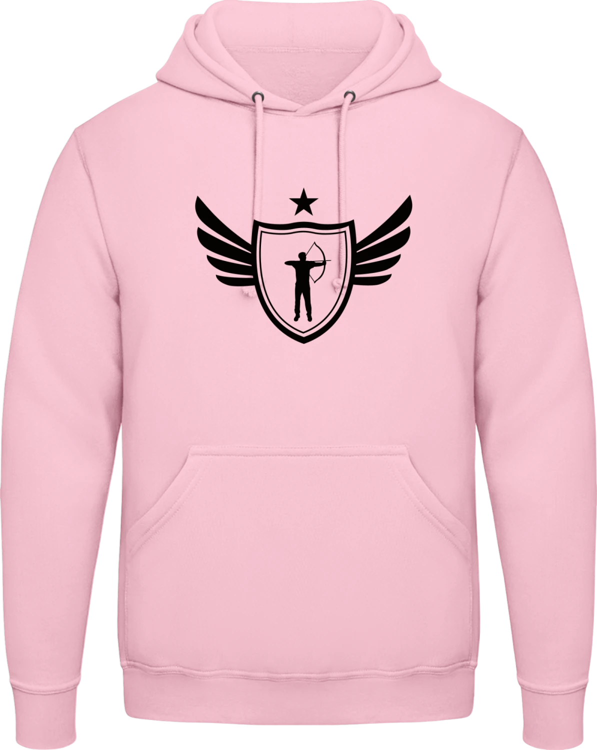 Archery Star - Baby pink AWDis man hoodie - Front