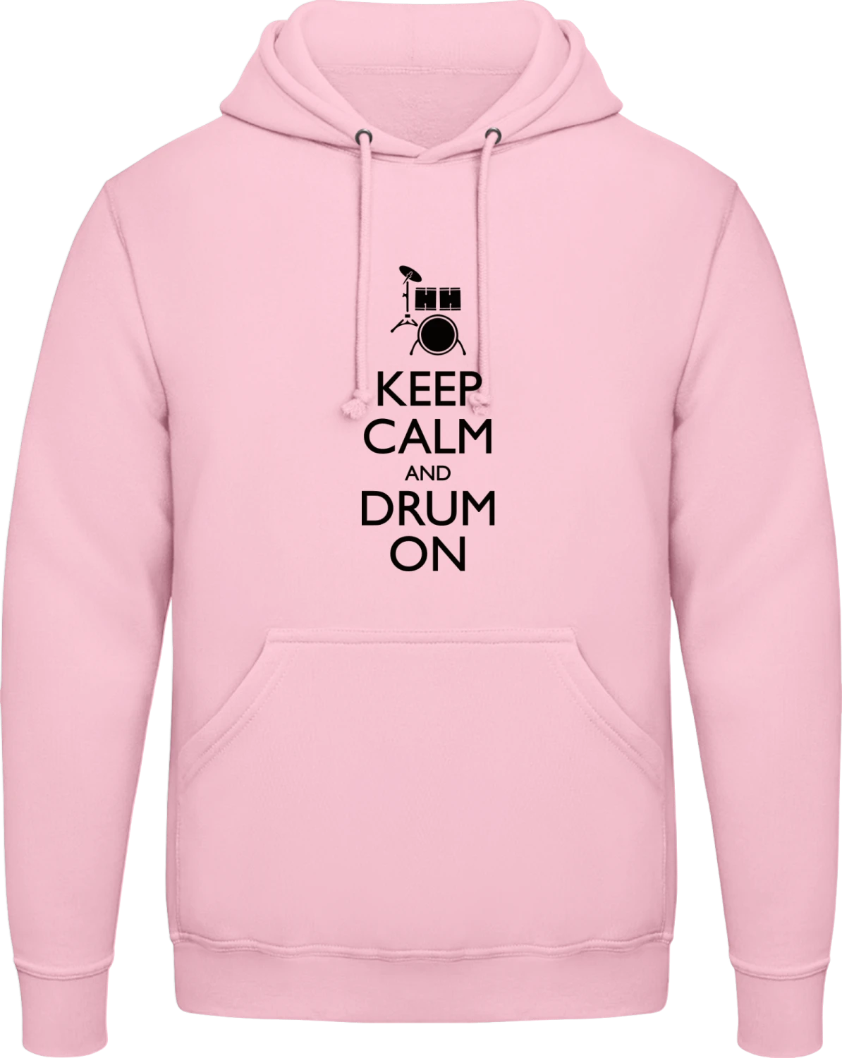 Keep Calm And Drum On - Baby pink AWDis man hoodie - Front