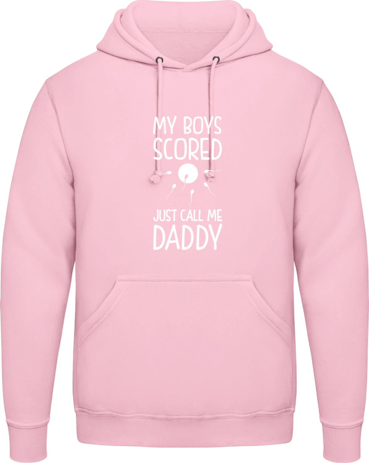 My Boys Scored Just Call Me Daddy - Baby pink AWDis man hoodie - Front