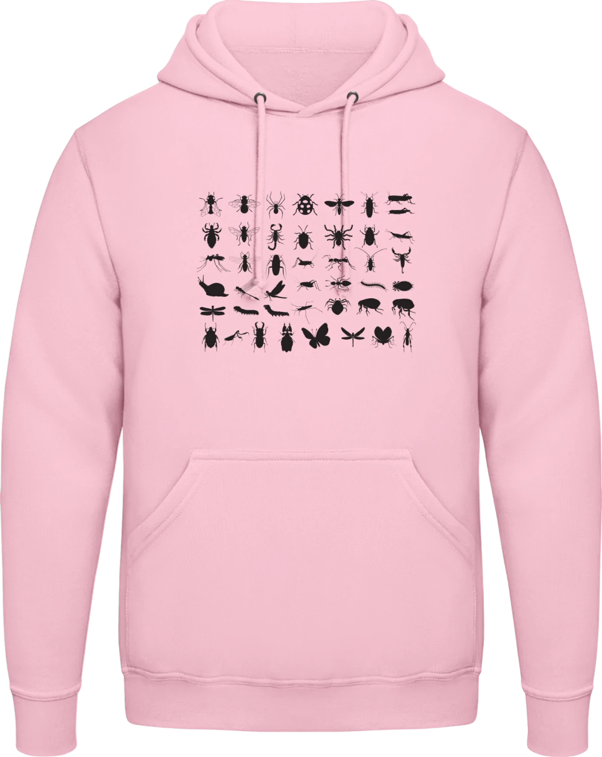 Insects Collection - Baby pink AWDis man hoodie - Front