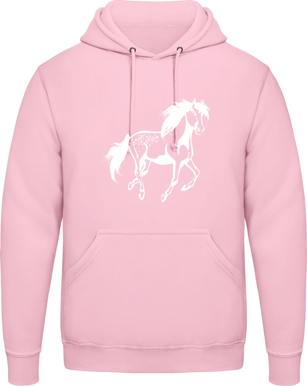 Stallion Horse - Baby pink AWDis man hoodie - Front