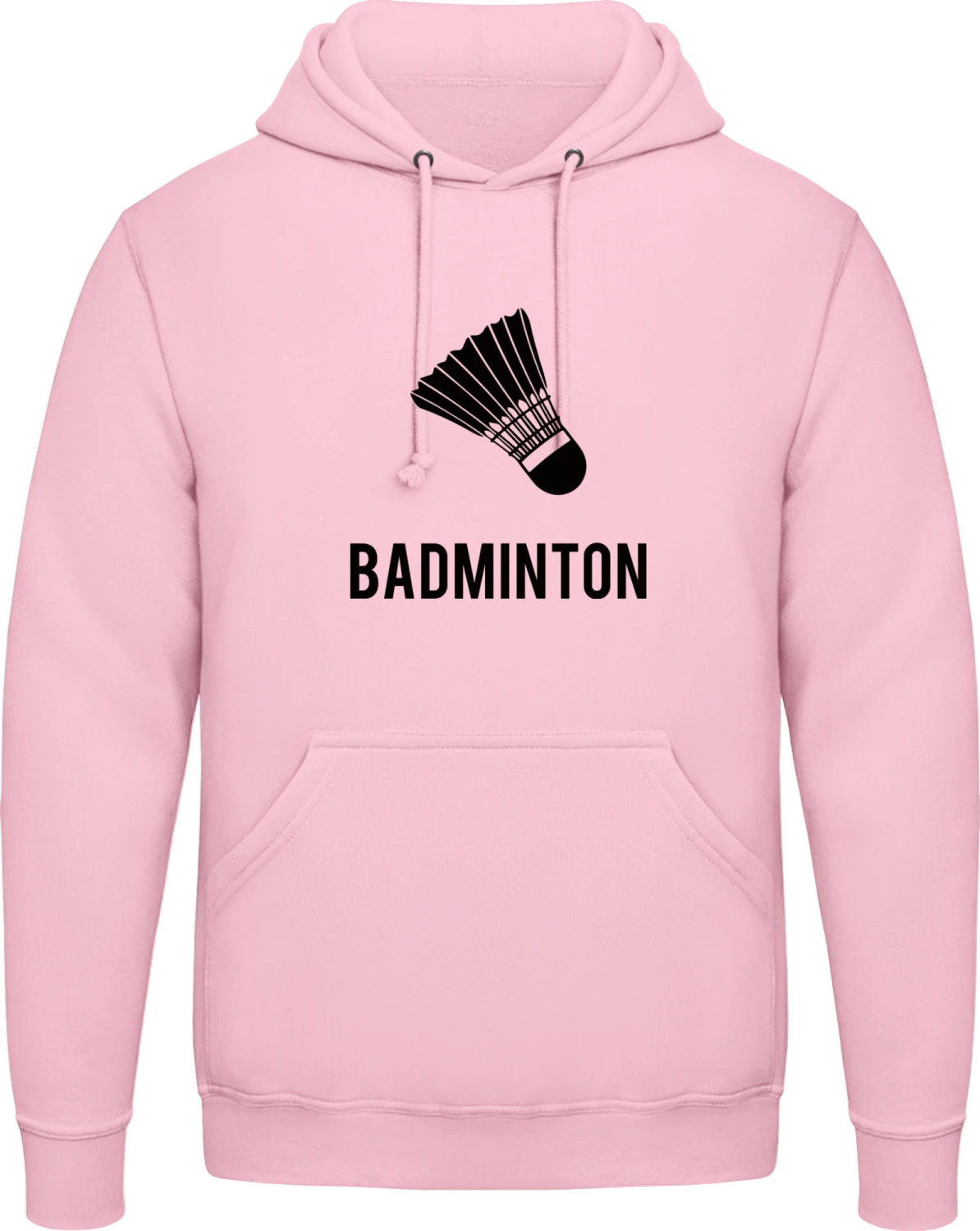 Badminton Design - Baby pink AWDis man hoodie - Front