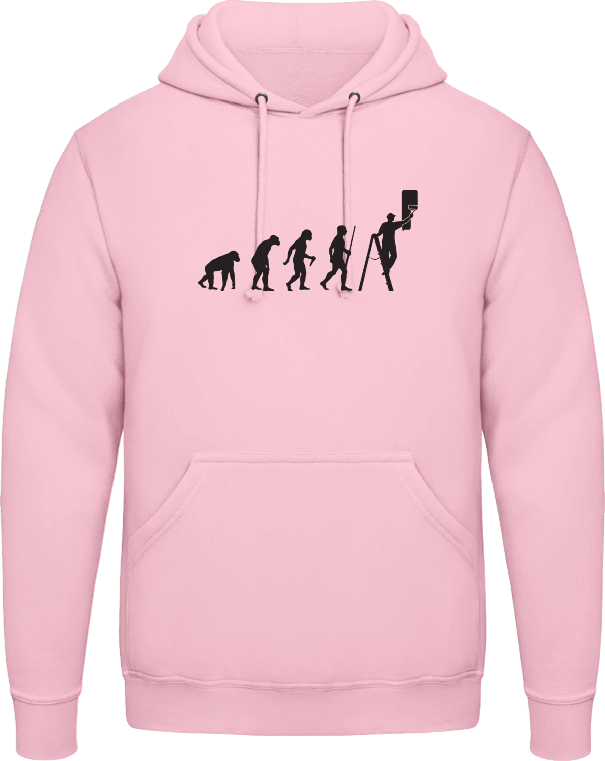 Painter Evolution - Baby pink AWDis man hoodie - Front