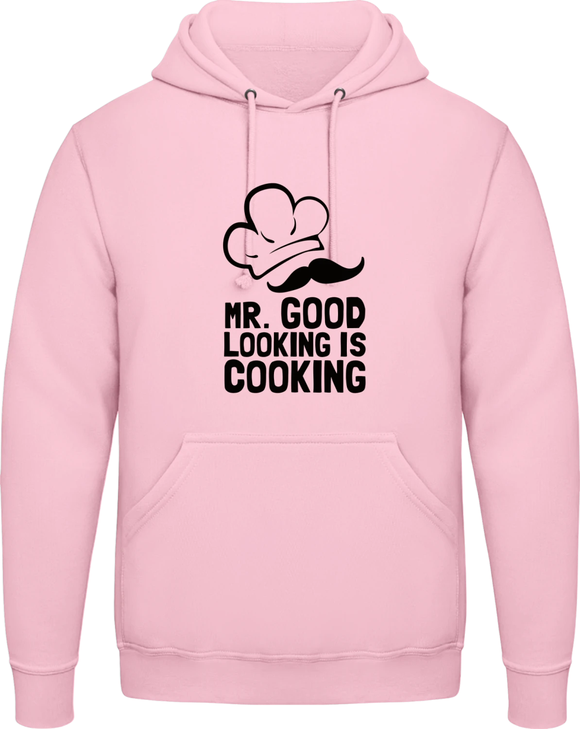 Mr. Good Is Cooking - Baby pink AWDis man hoodie - Front