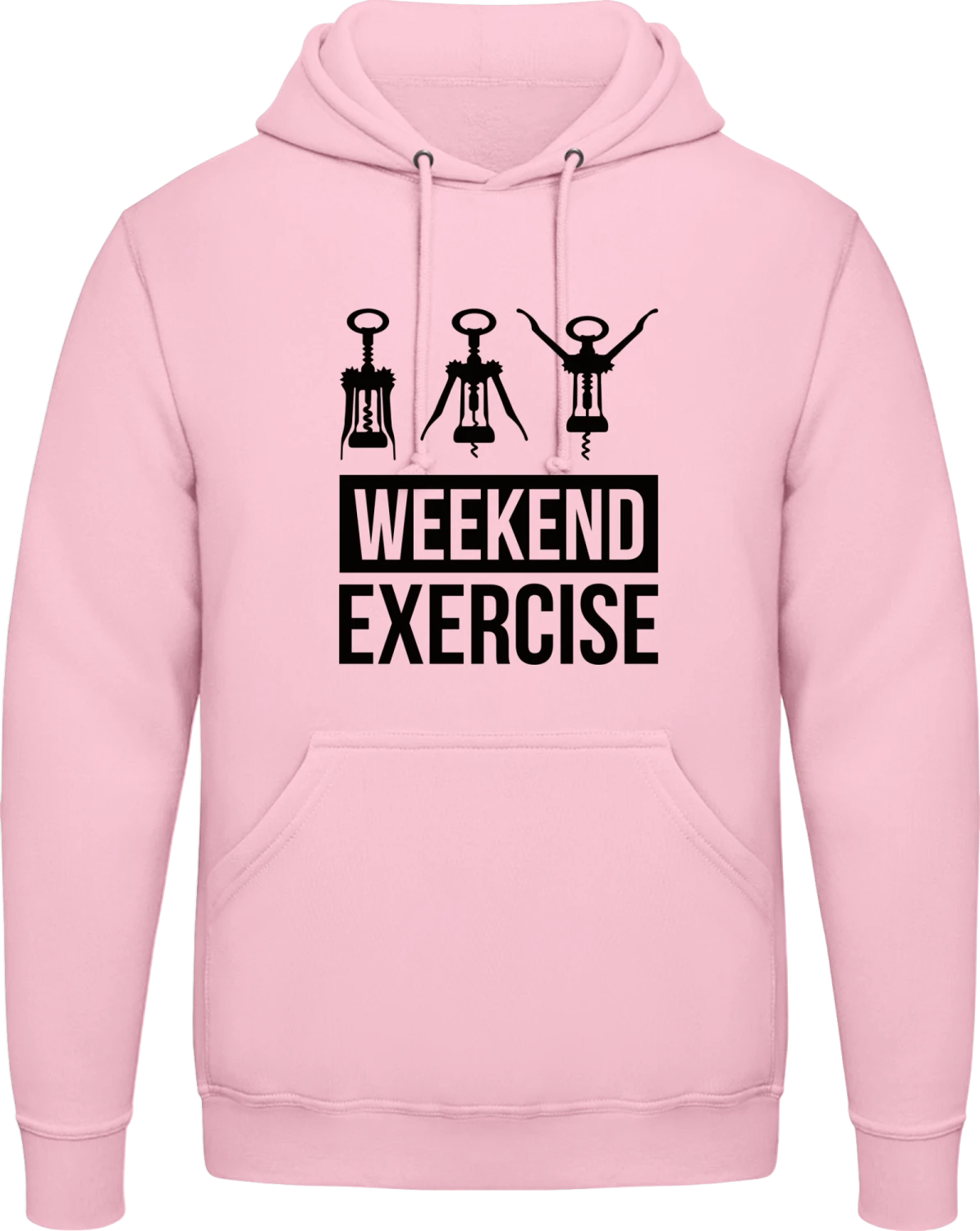 Weekend Exercise - Baby pink AWDis man hoodie - Front