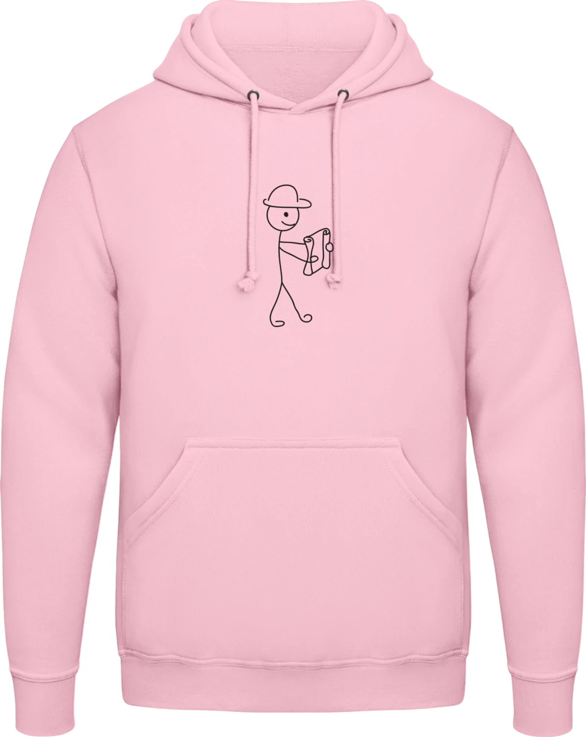 Construction Worker Walking - Baby pink AWDis man hoodie - Front