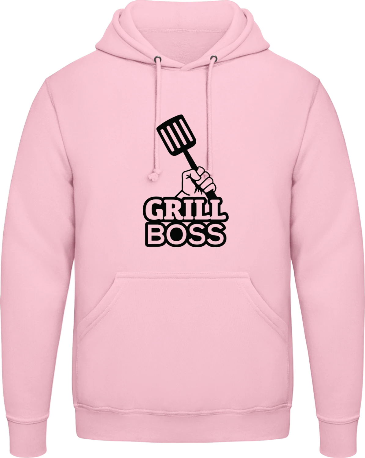 Grill Boss - Baby pink AWDis man hoodie - Front