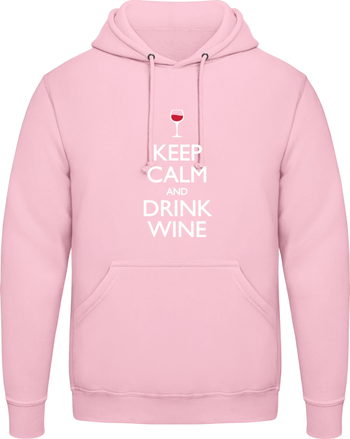 Keep Calm and Drink Wine - Baby pink AWDis man hoodie - Front