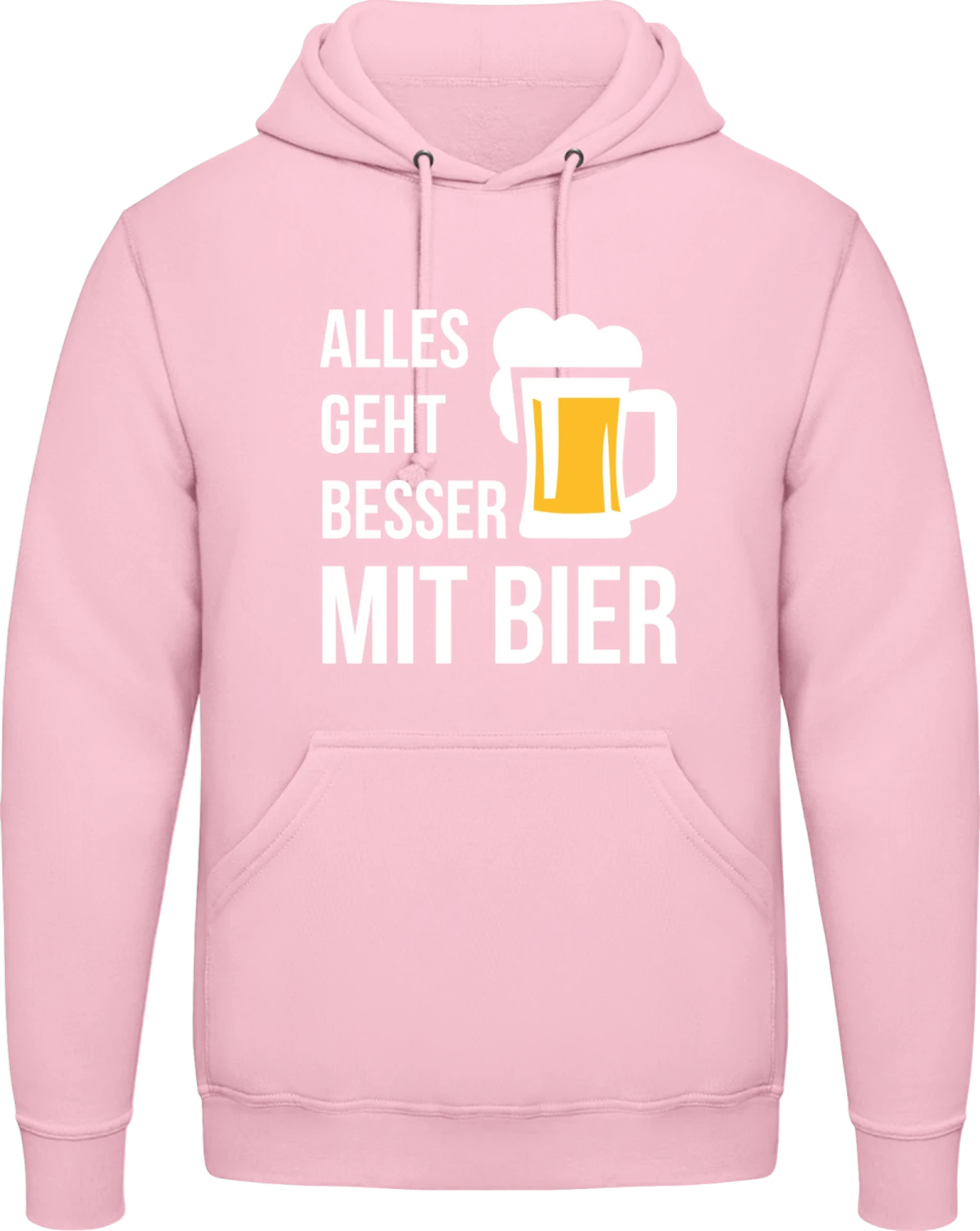 Alles geht besser mit Bier - Baby pink AWDis man hoodie - Front