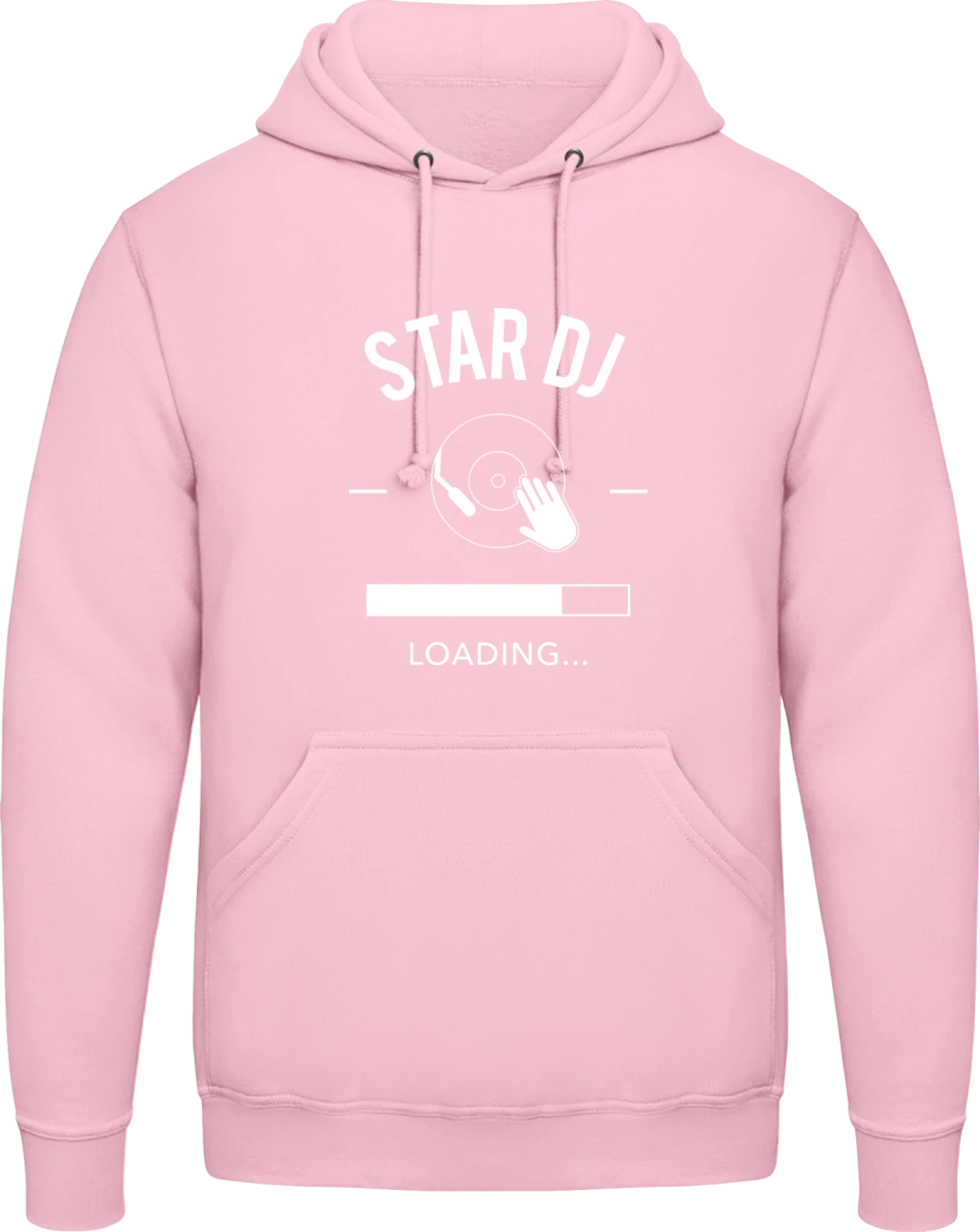 Star DJ loading - Baby pink AWDis man hoodie - Front