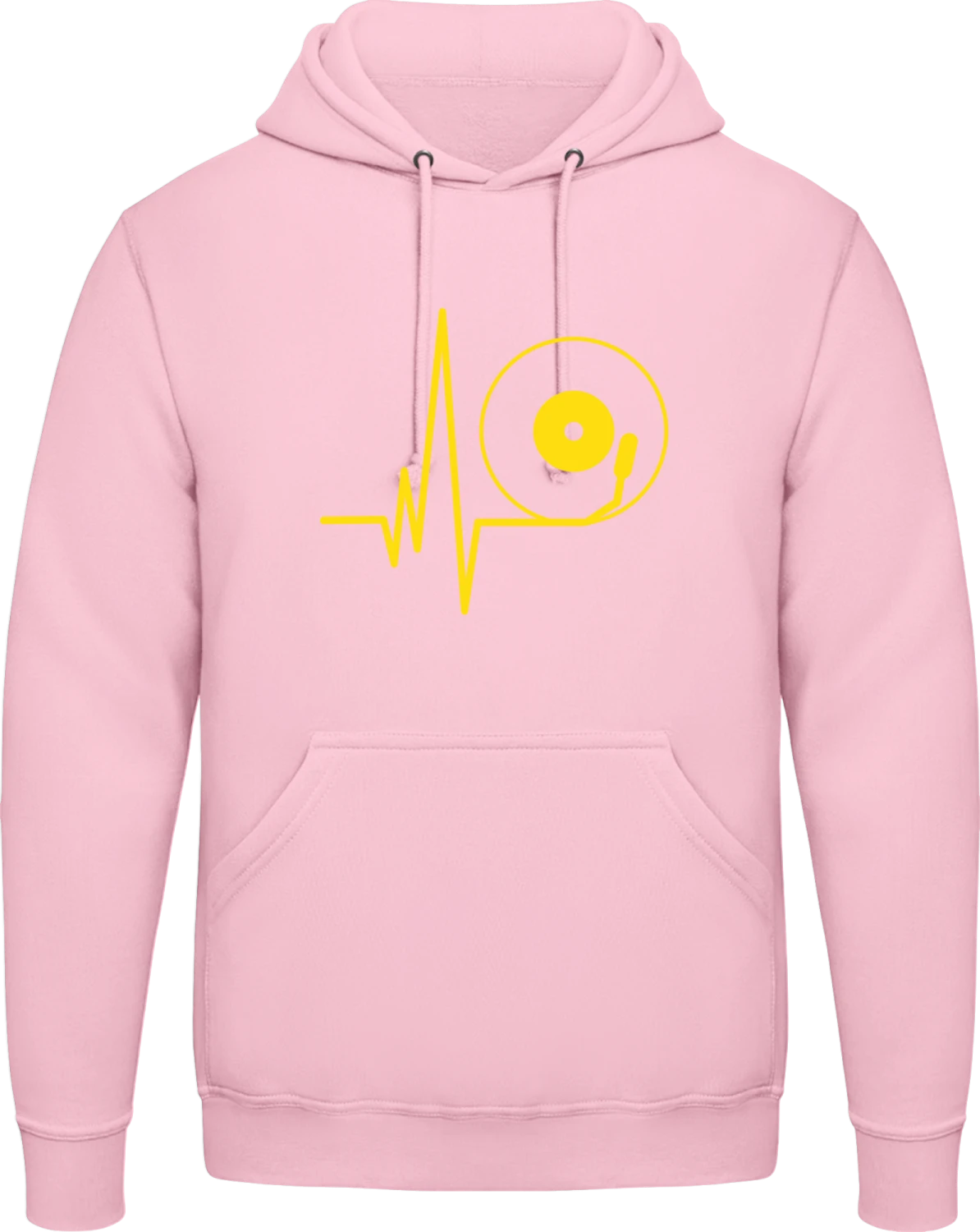 Vinyl Beat - Baby pink AWDis man hoodie - Front