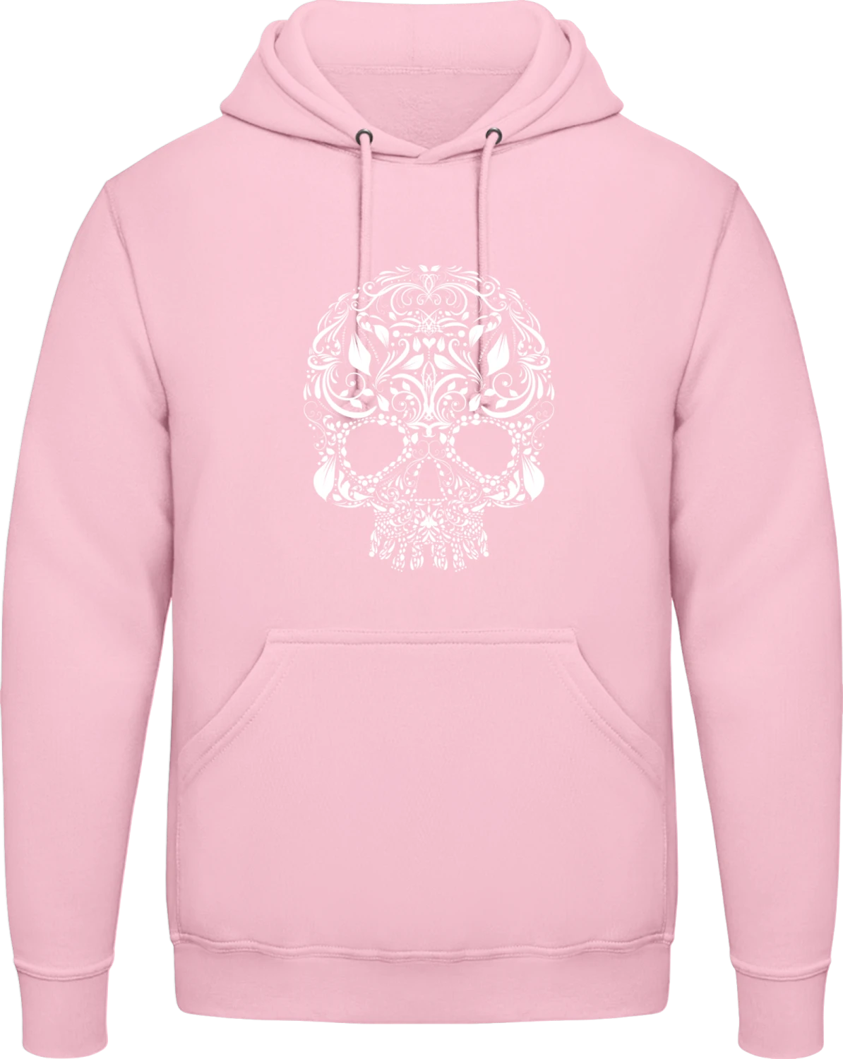 Skull Stylish - Baby pink AWDis man hoodie - Front