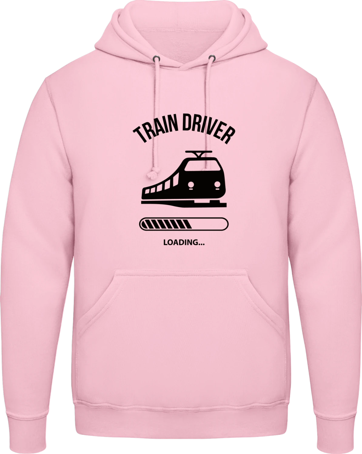 Train Driver Loading - Baby pink AWDis man hoodie - Front