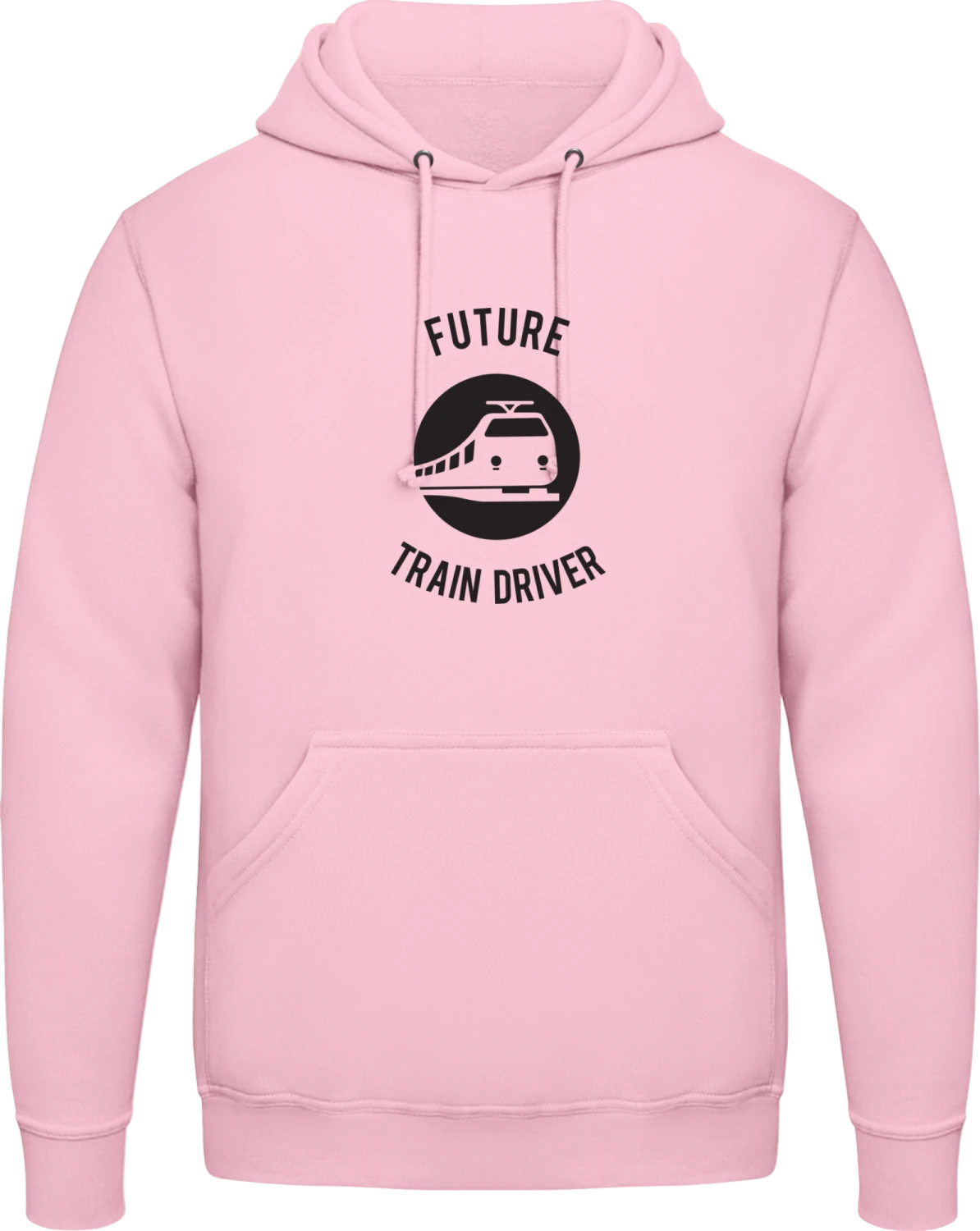 Future Train Driver Silhouette - Baby pink AWDis man hoodie - Front