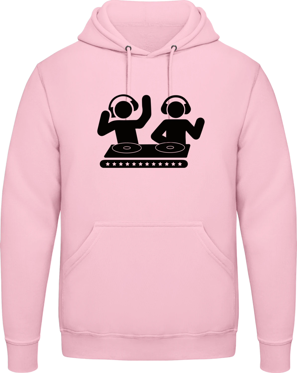 DJ Double - Baby pink AWDis man hoodie - Front