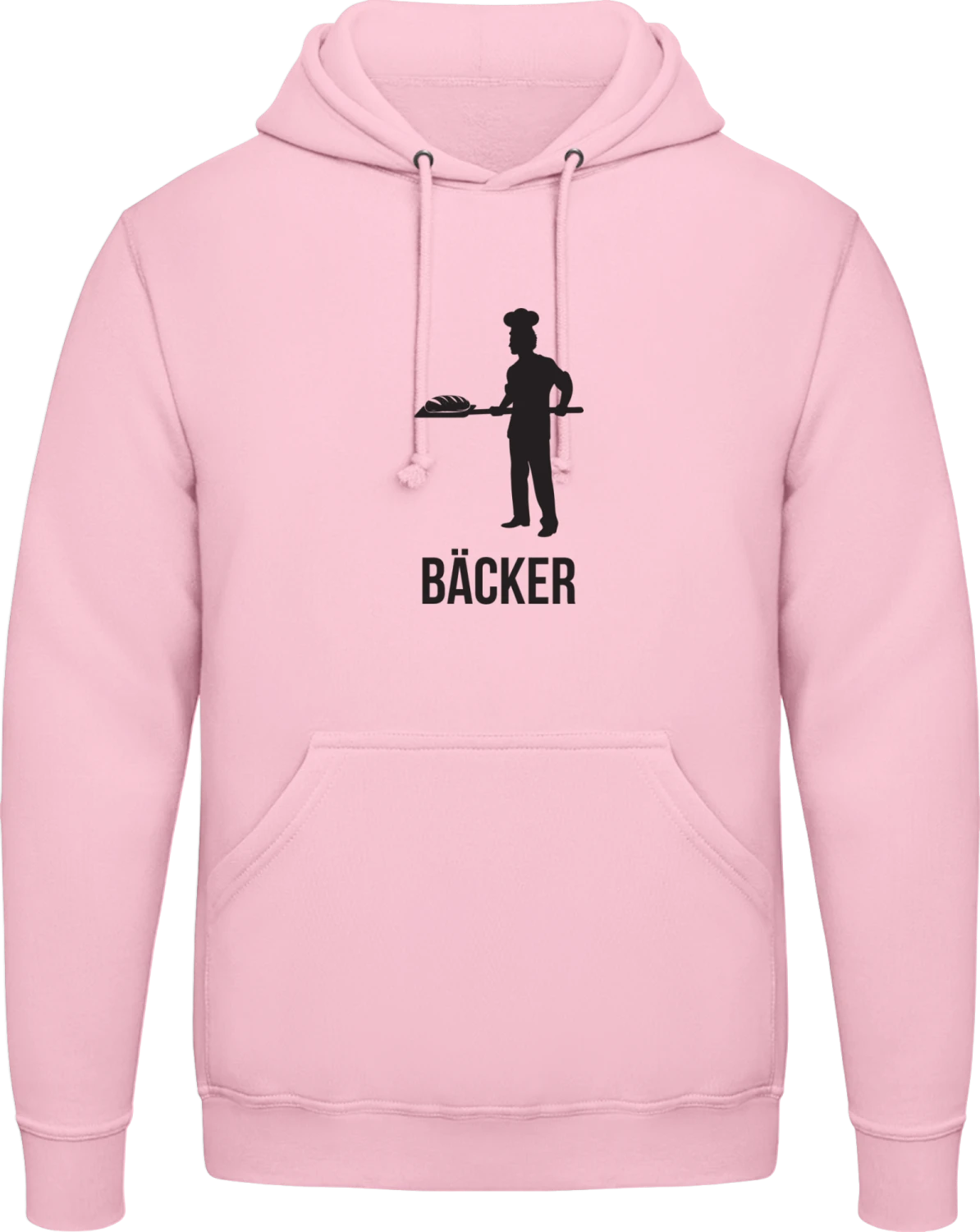 Bäcker - Baby pink AWDis man hoodie - Front