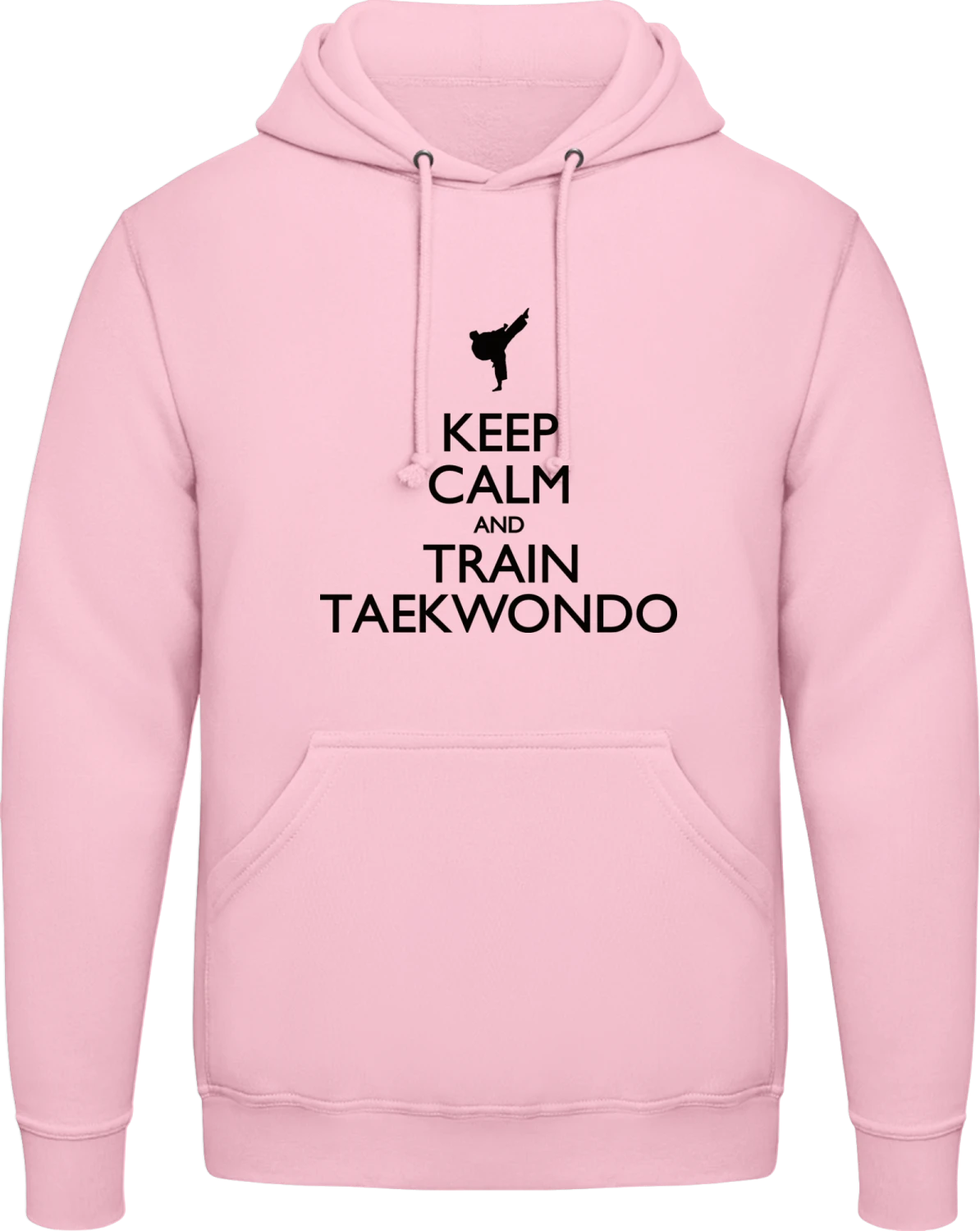 Keep Calm and Train Taekwondo - Baby pink AWDis man hoodie - Front