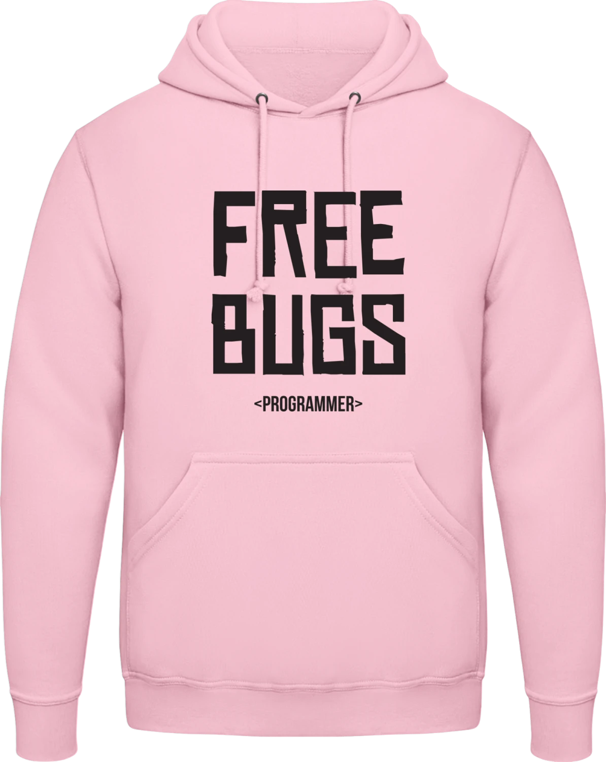 Free Bugs Programmer - Baby pink AWDis man hoodie - Front