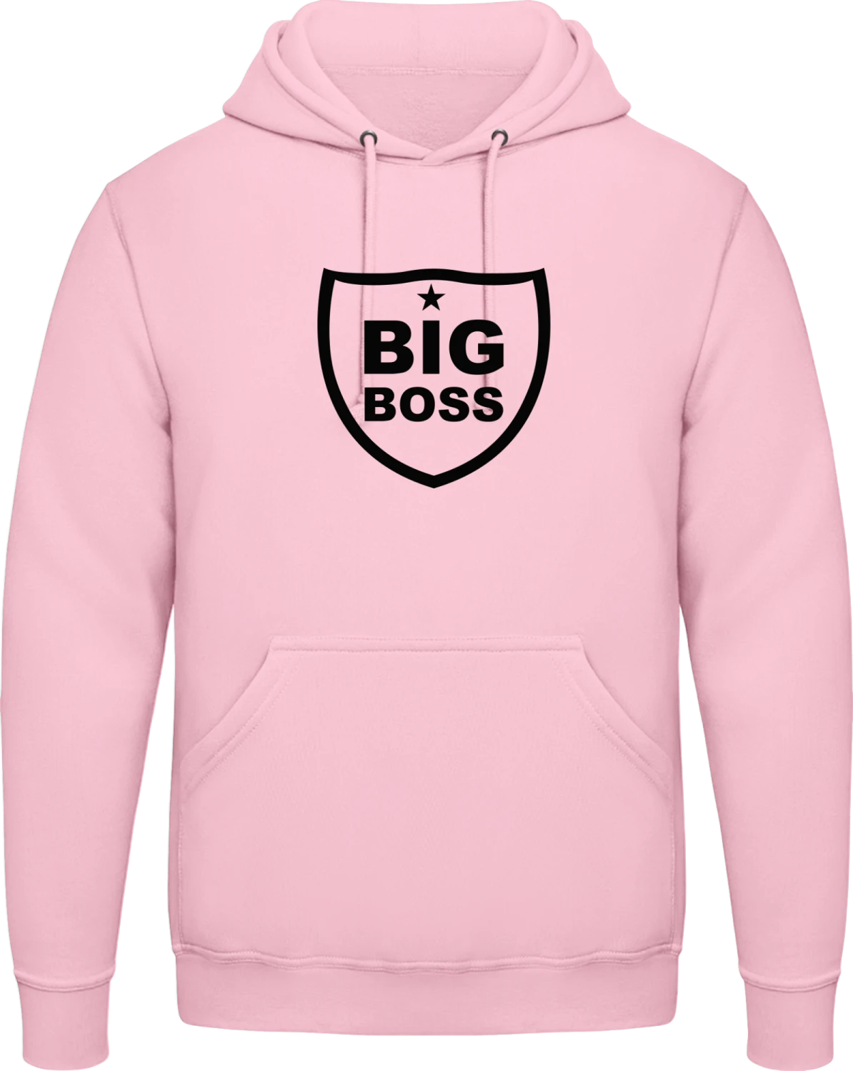 Big Boss Logo - Baby pink AWDis man hoodie - Front