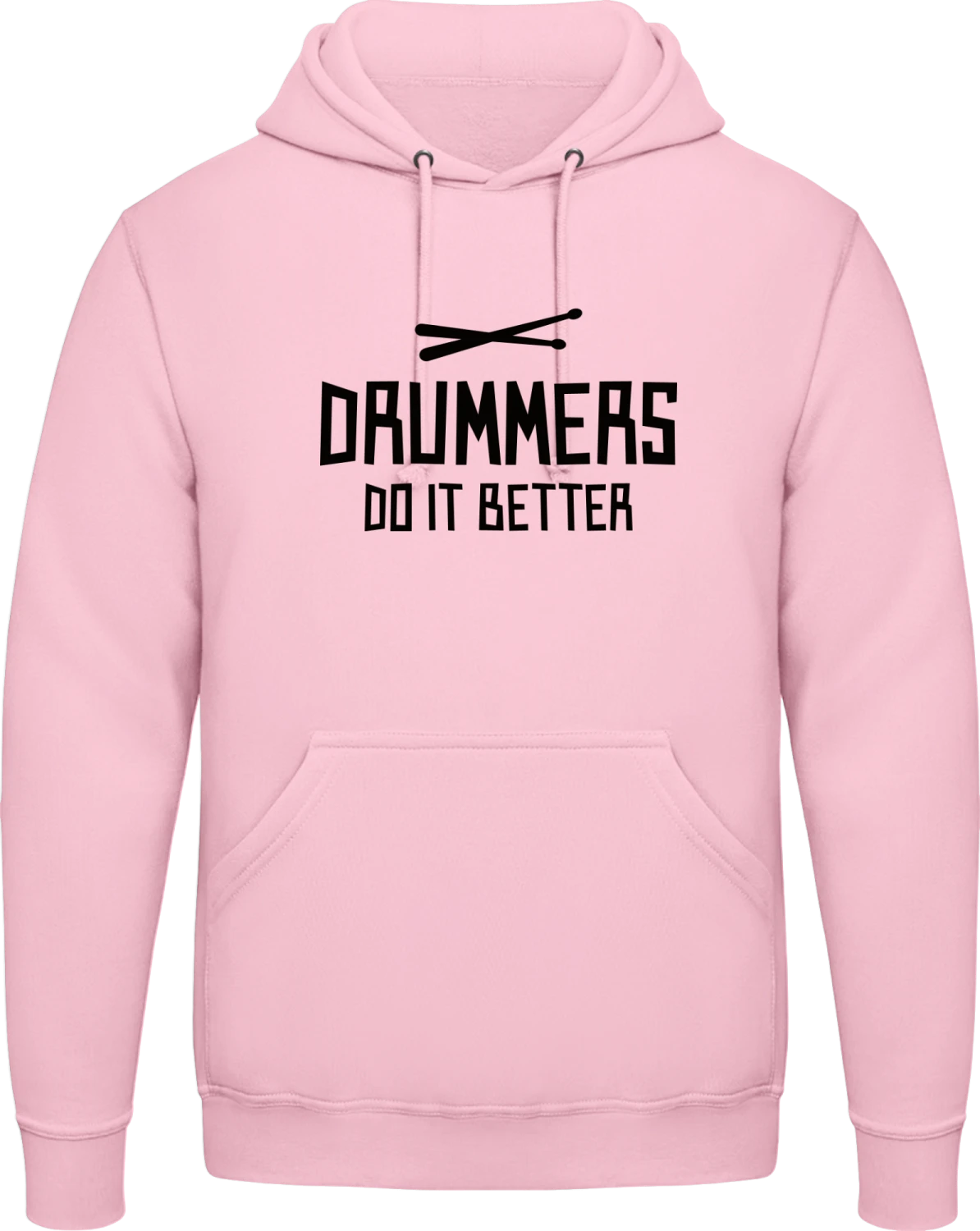 Drummers Do It Better - Baby pink AWDis man hoodie - Front