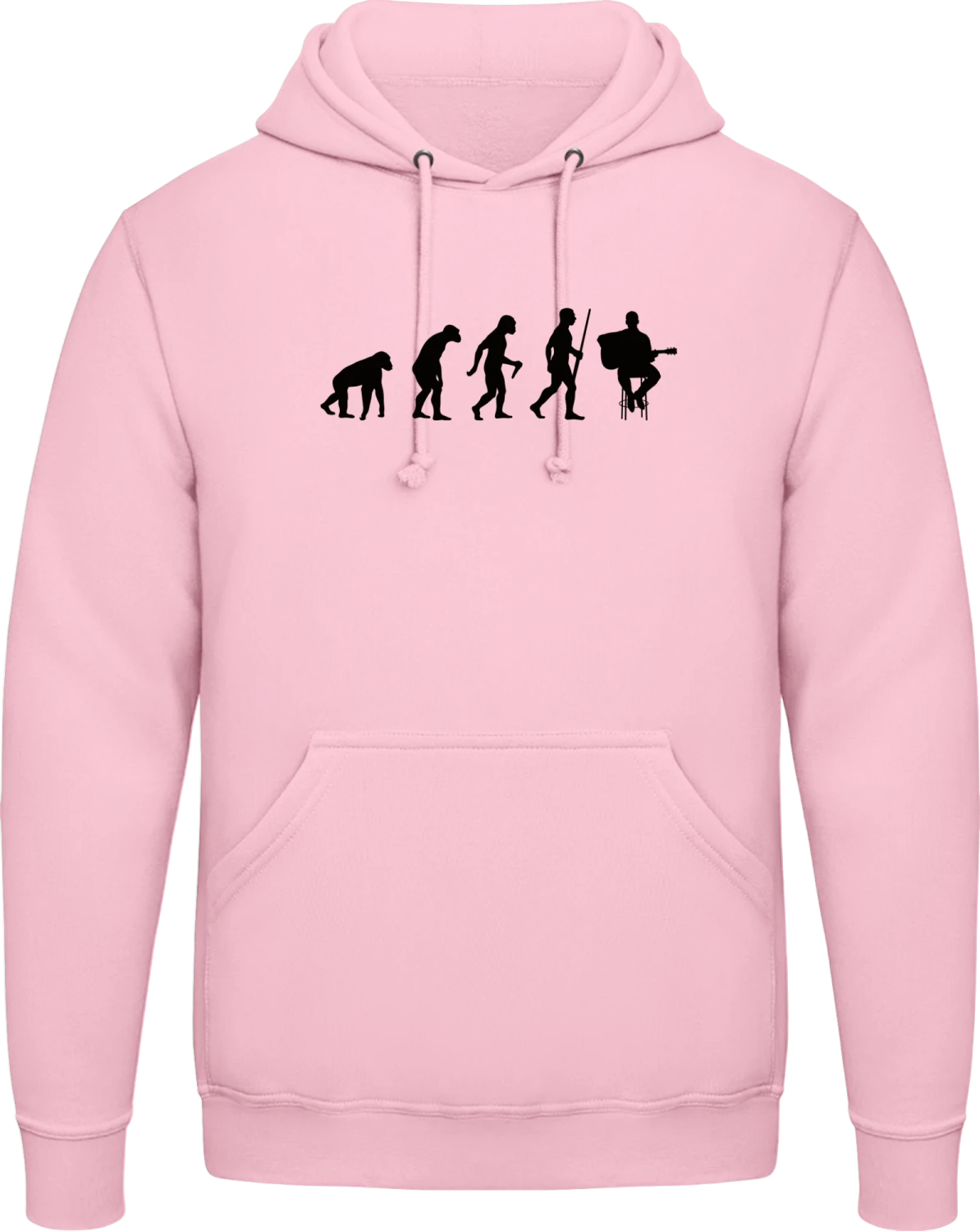 Guitarist Evolution - Baby pink AWDis man hoodie - Front